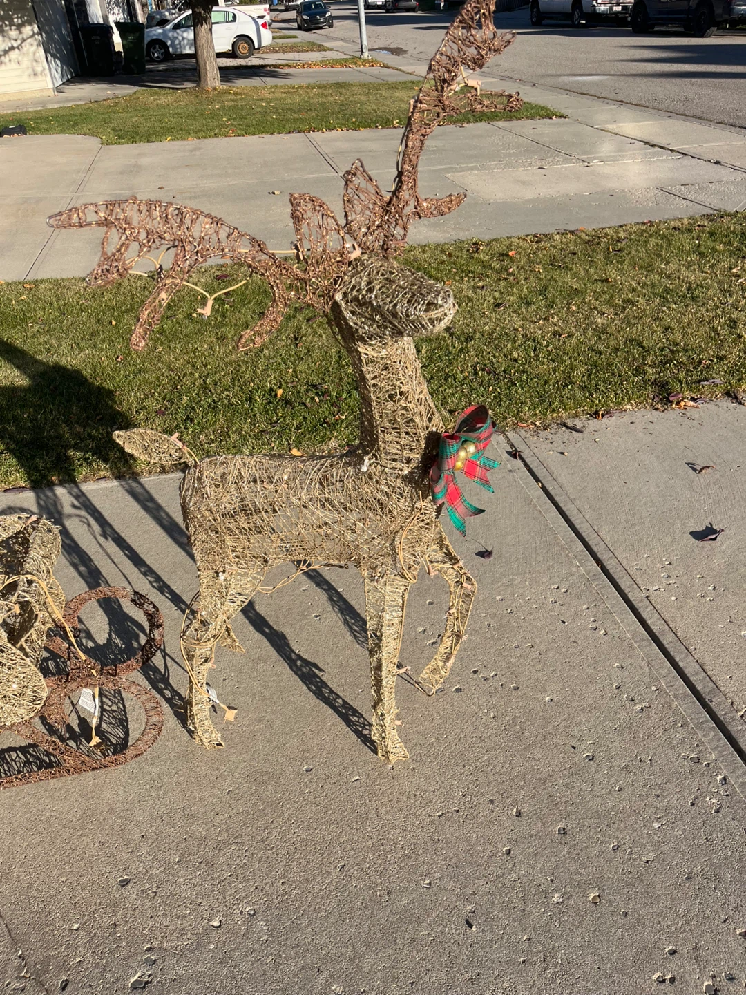 Light-up Christmas Reindeer and Sleigh Decoration - photo 2