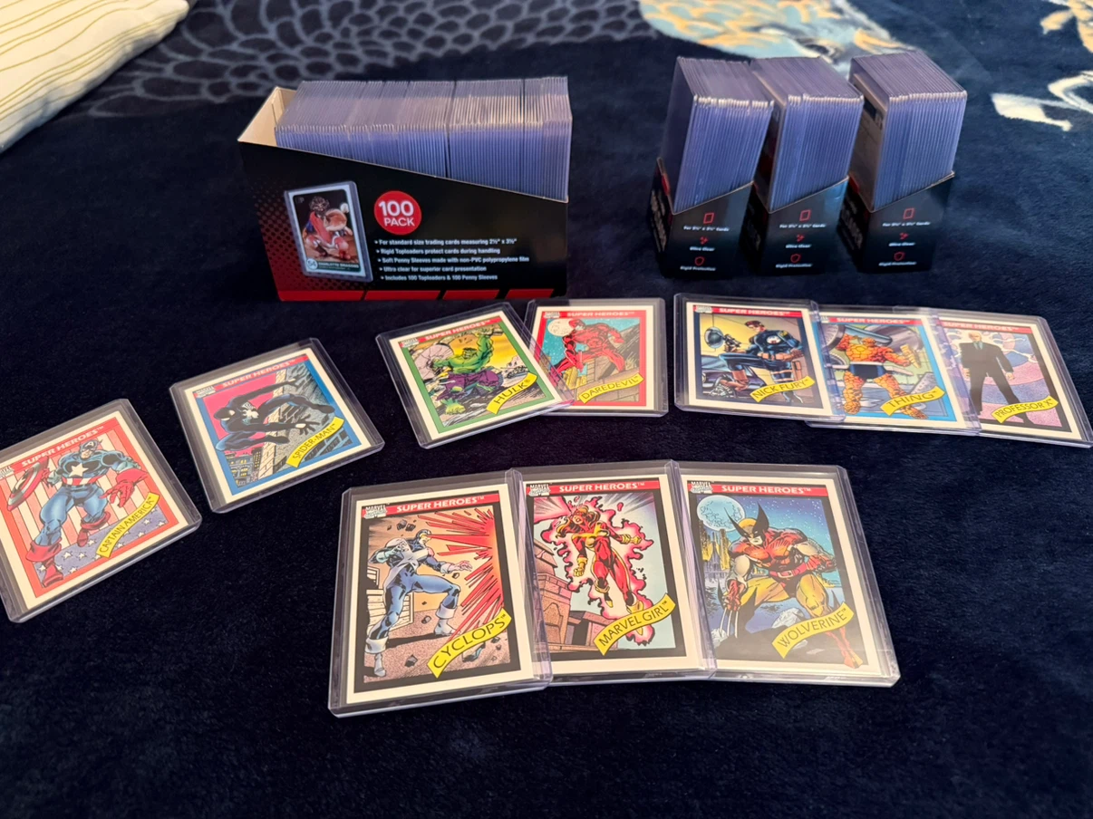 Marvel Super Heroes Trading Cards and Toploaders