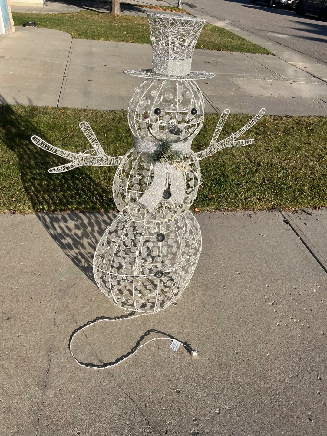 Lighted Wire Snowman Christmas Decoration