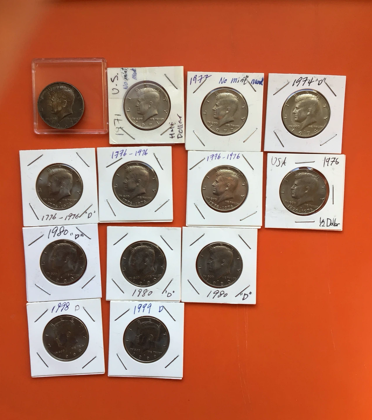 Collection of 13 Kennedy Half Dollar Coins