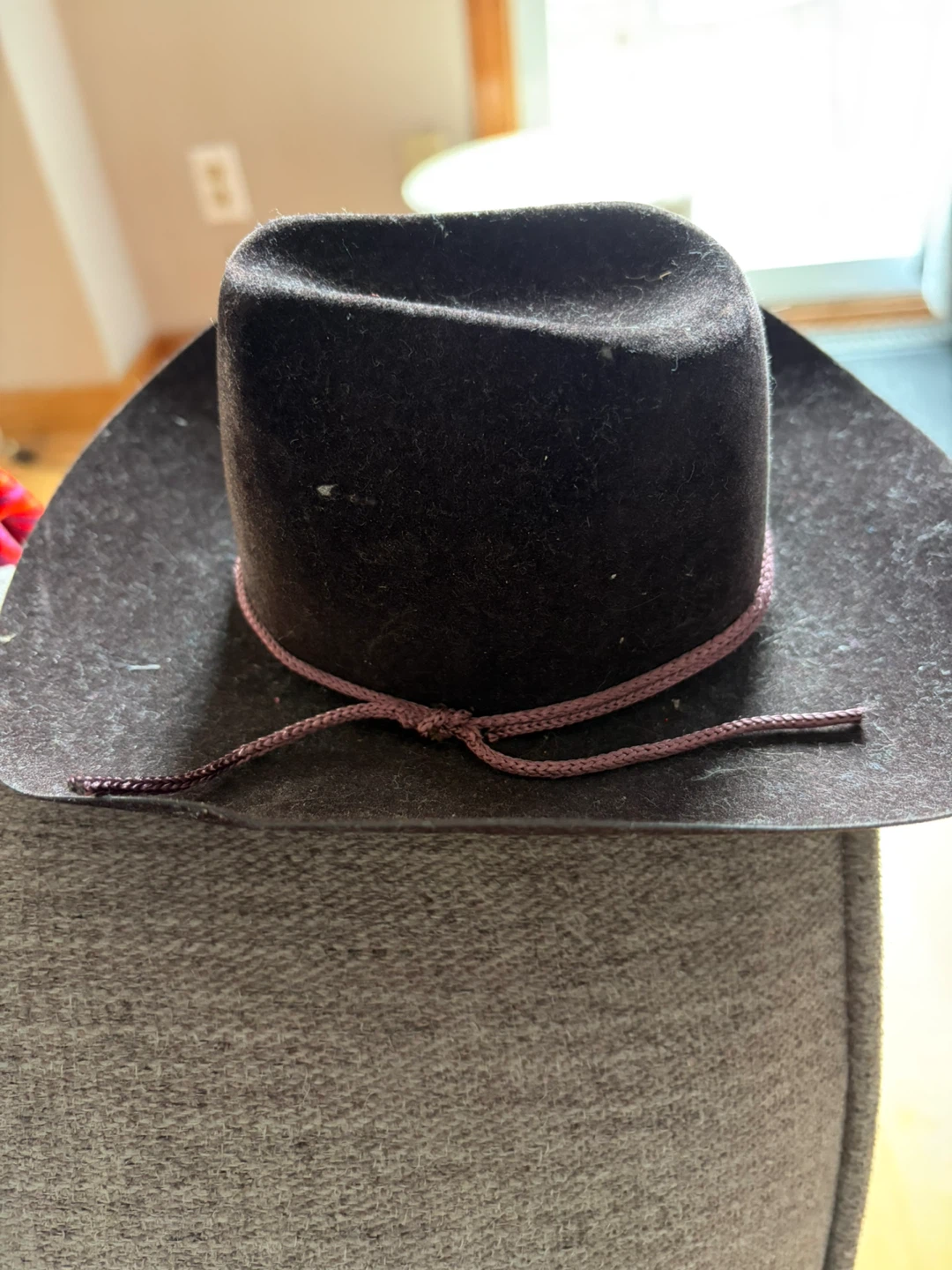 Mini Dark Brown Felt Cowboy Hat 7 x 9 inches - photo 2