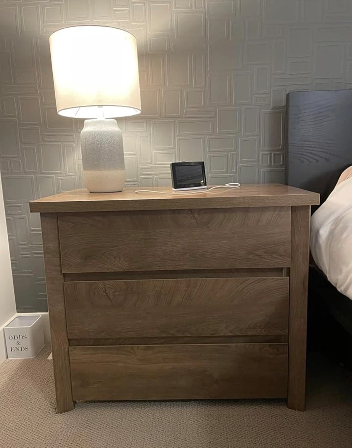 Brand new Wood-Finish Three-Drawer Nightstand - photo 2