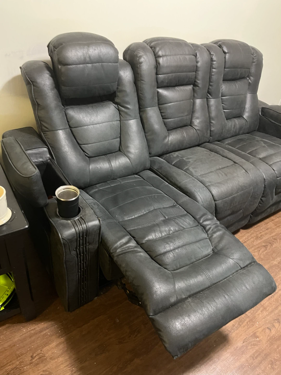 Black Power Reclining Theatre Sofa - photo 2