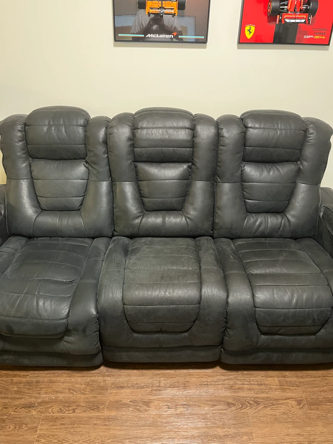 Black Power Reclining Theatre Sofa - photo 4