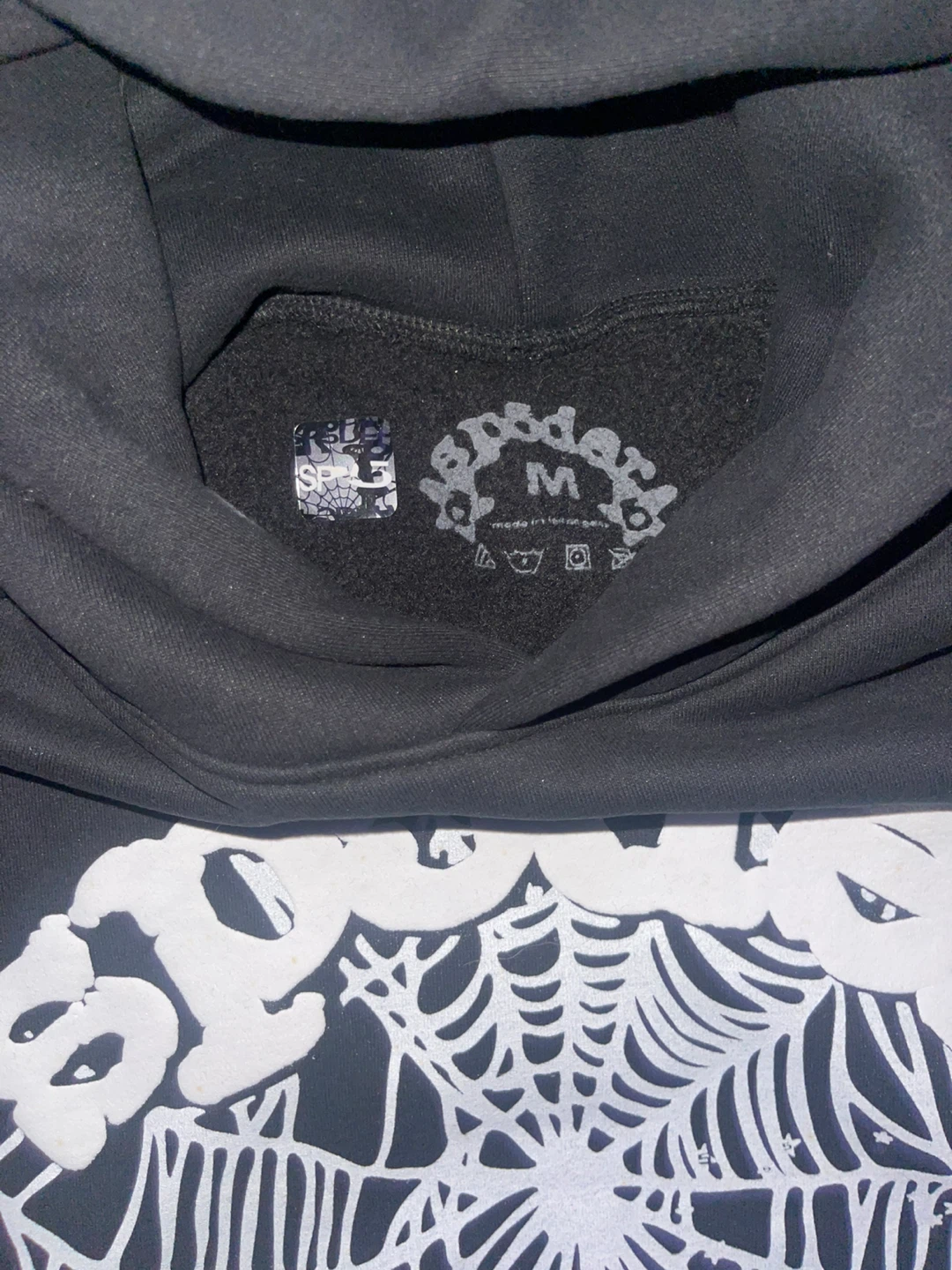 AUTHENTIC Sp5der OG Web Hoodie Black Size M - photo 3