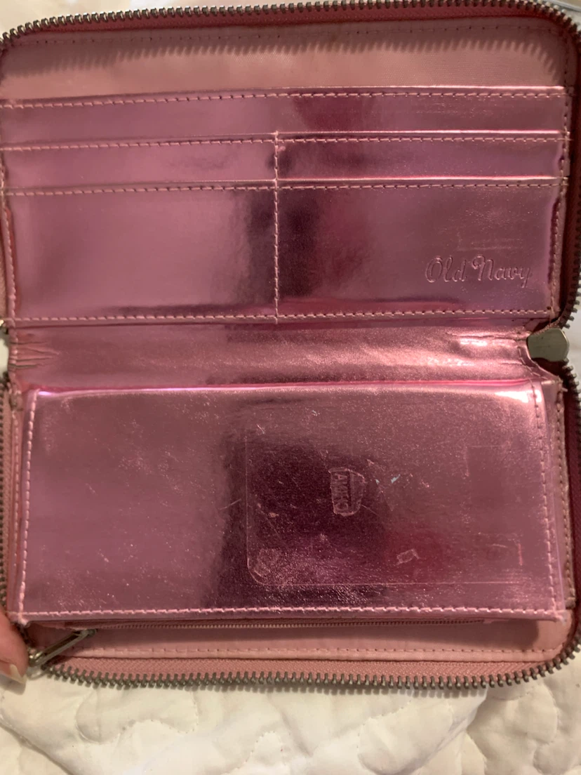 Old Navy Metallic Pink Zip Wallet - photo 3