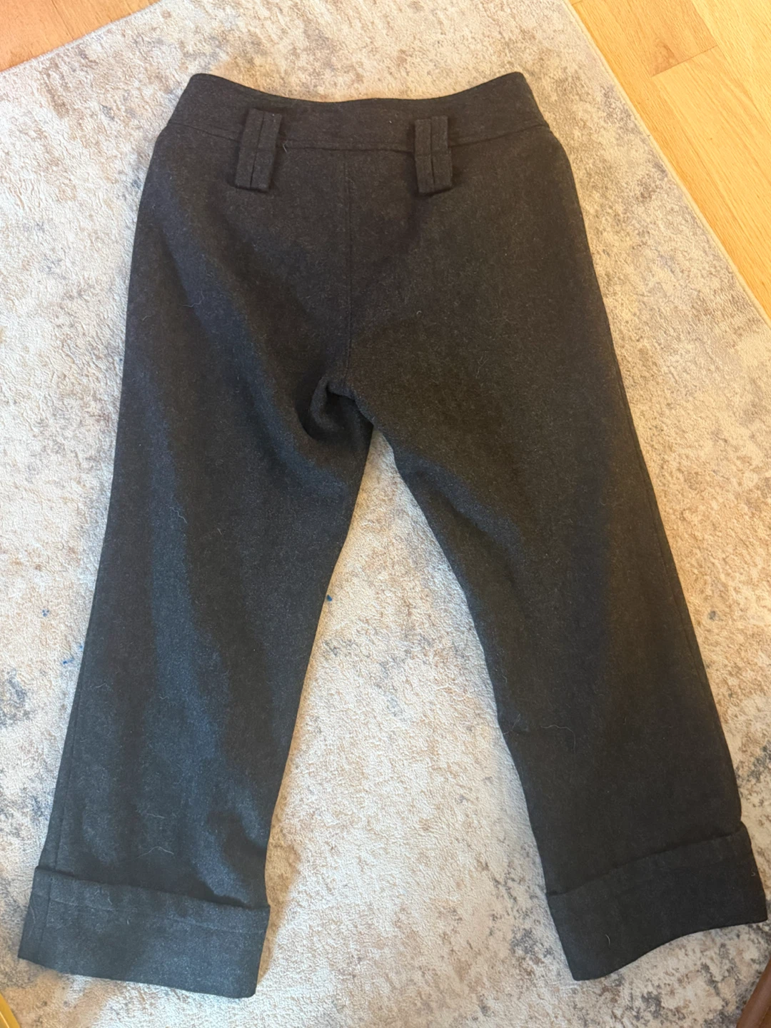 Charcoal Grey Wool-Blend Cuffed Trousers - photo 3