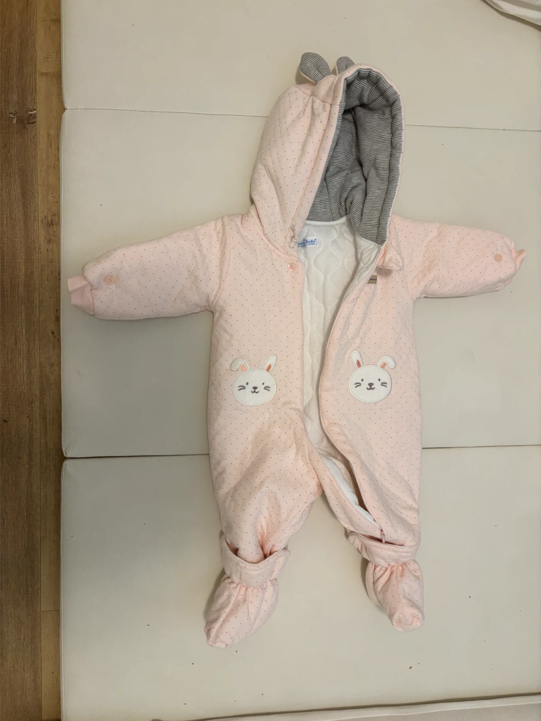 enfant BeBe Pink Bunny Bunting Suit