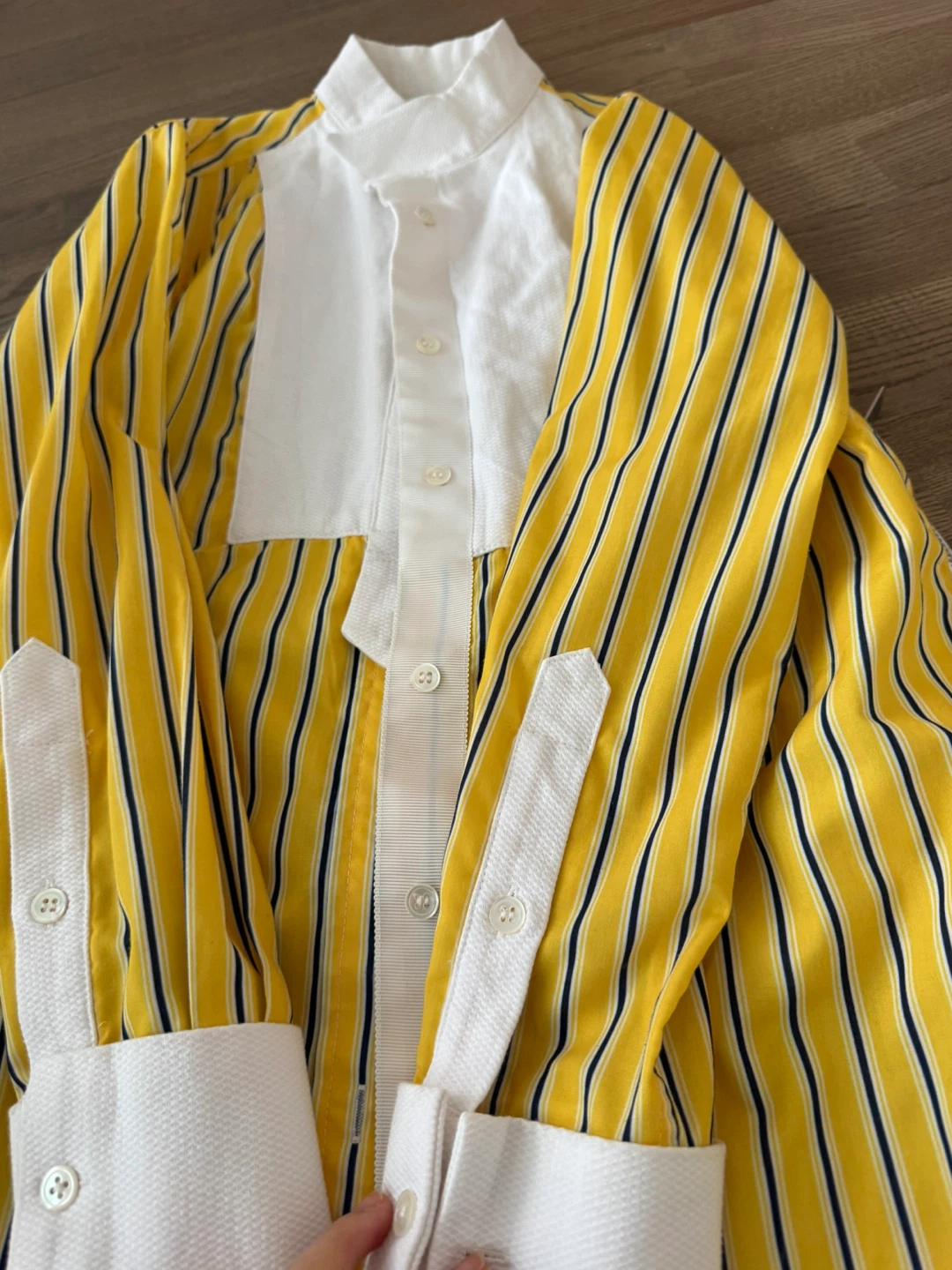 Sacai Striped Pleated Blouse - photo 2