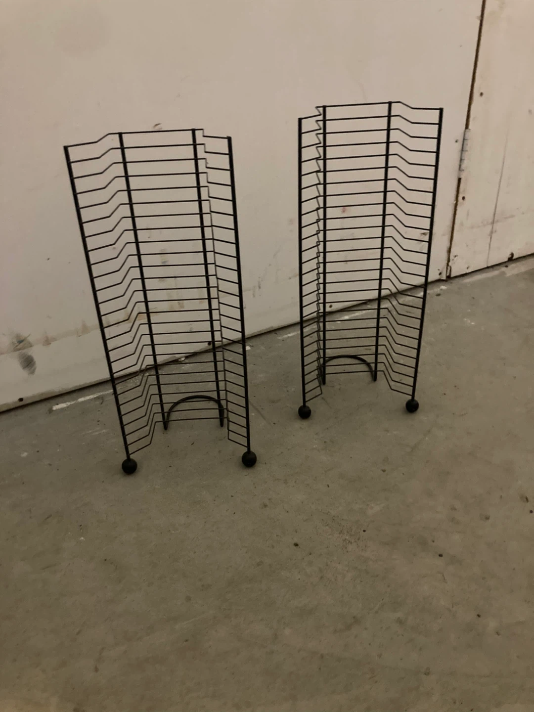 Set of 2 Black Metal DVD Storage Towers