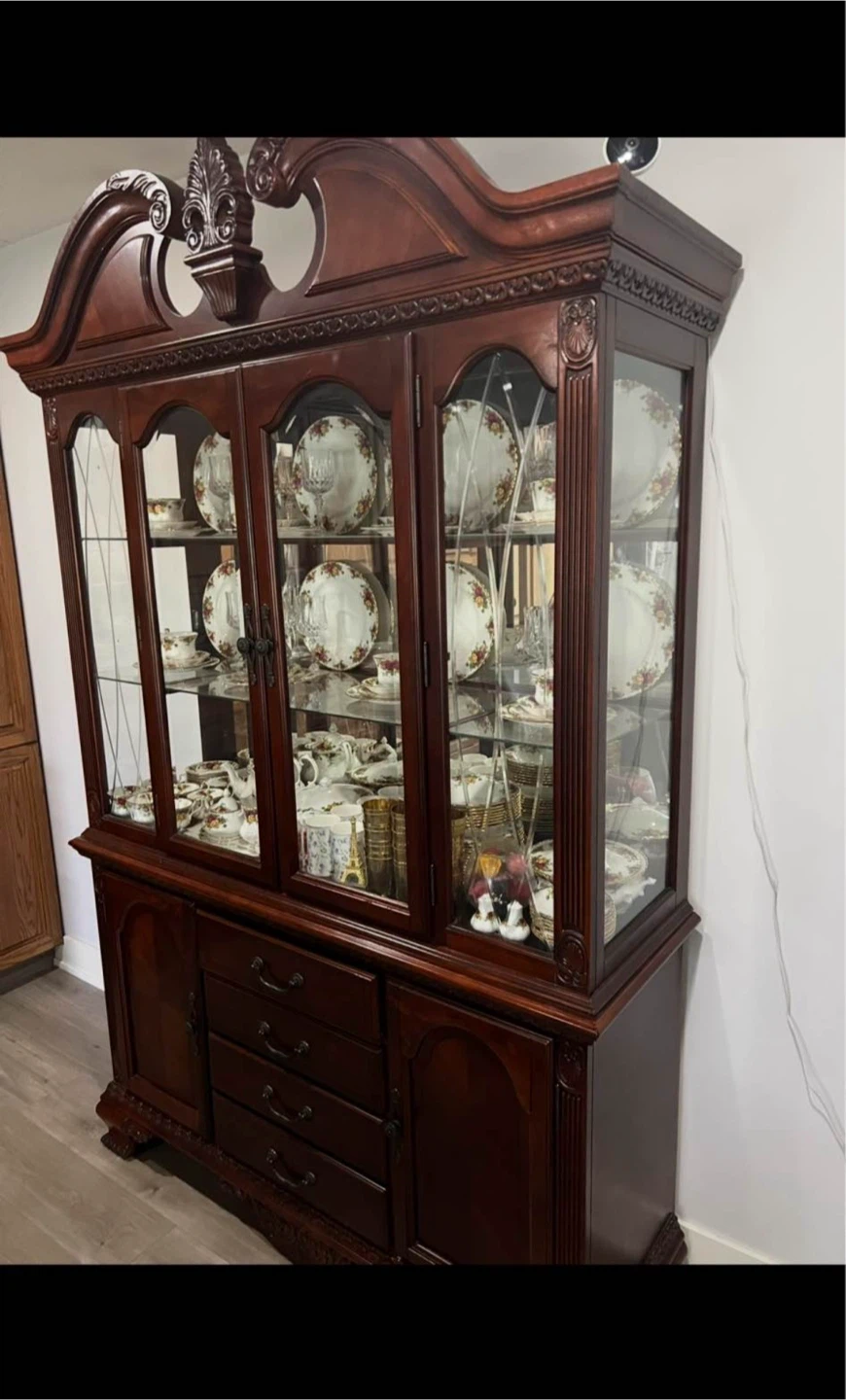 Traditional Wood China Cabinet - photo 2