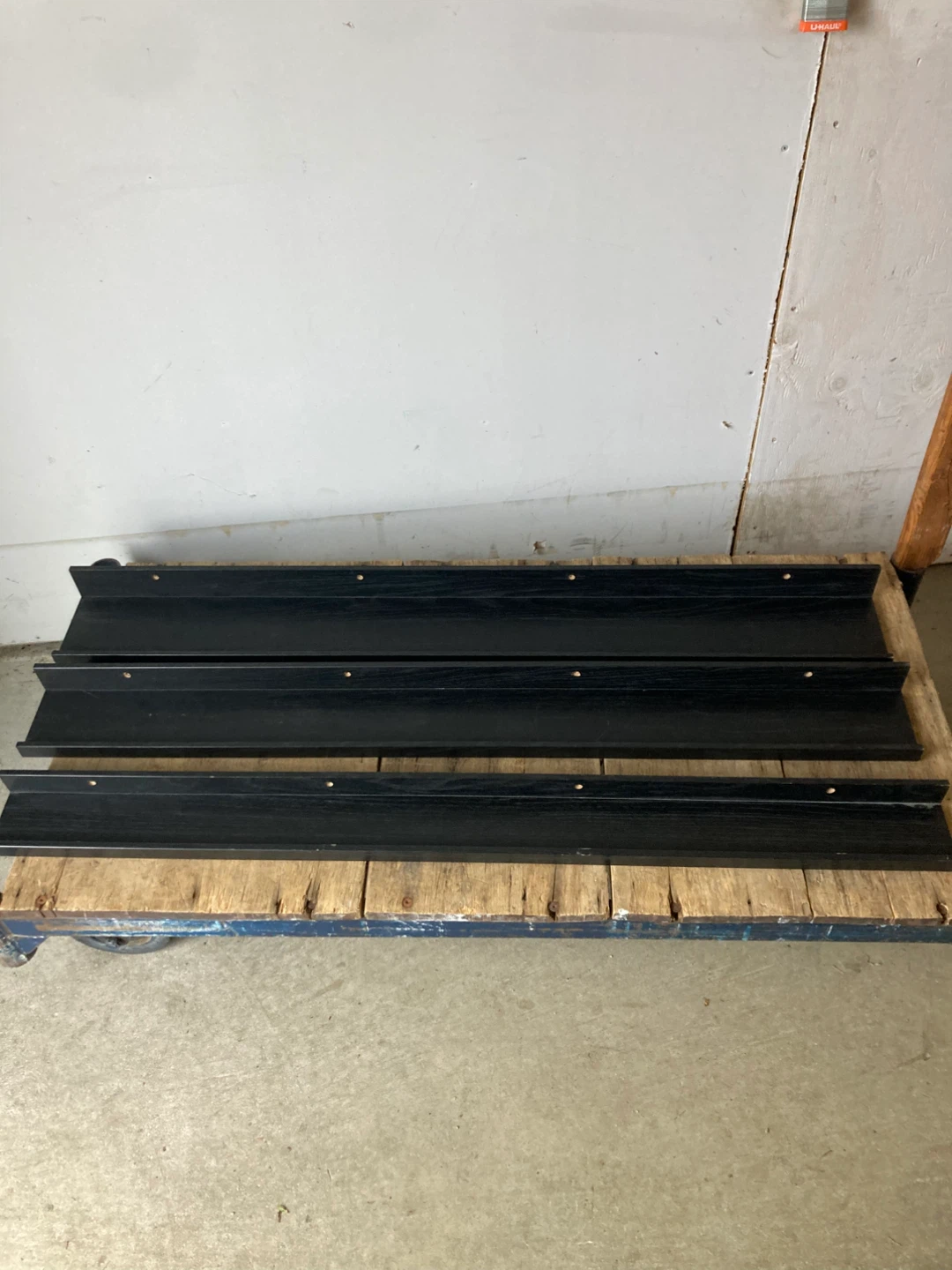 Three Black Picture Ledge Shelves