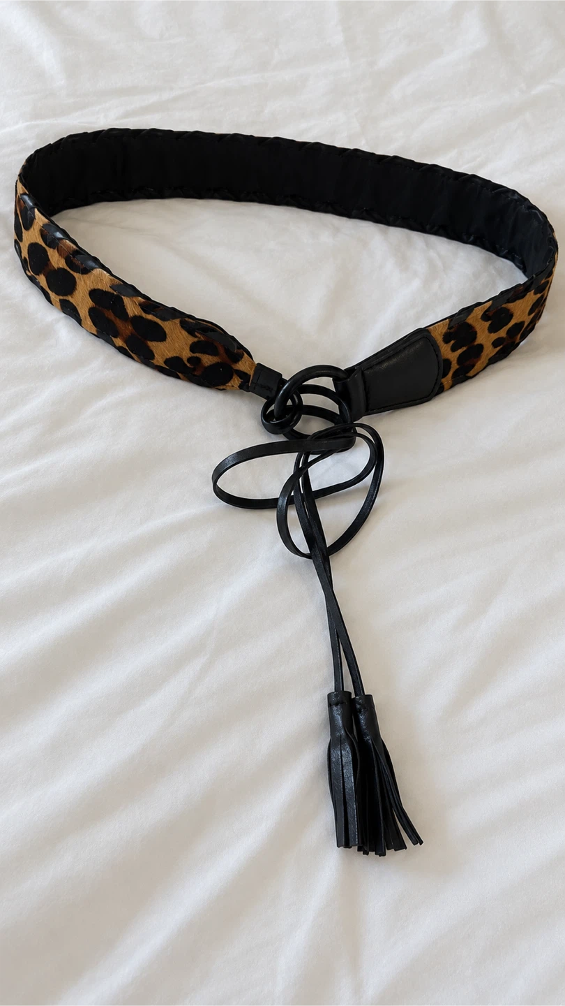 Leopard Print Waist Tie Belt - photo 2