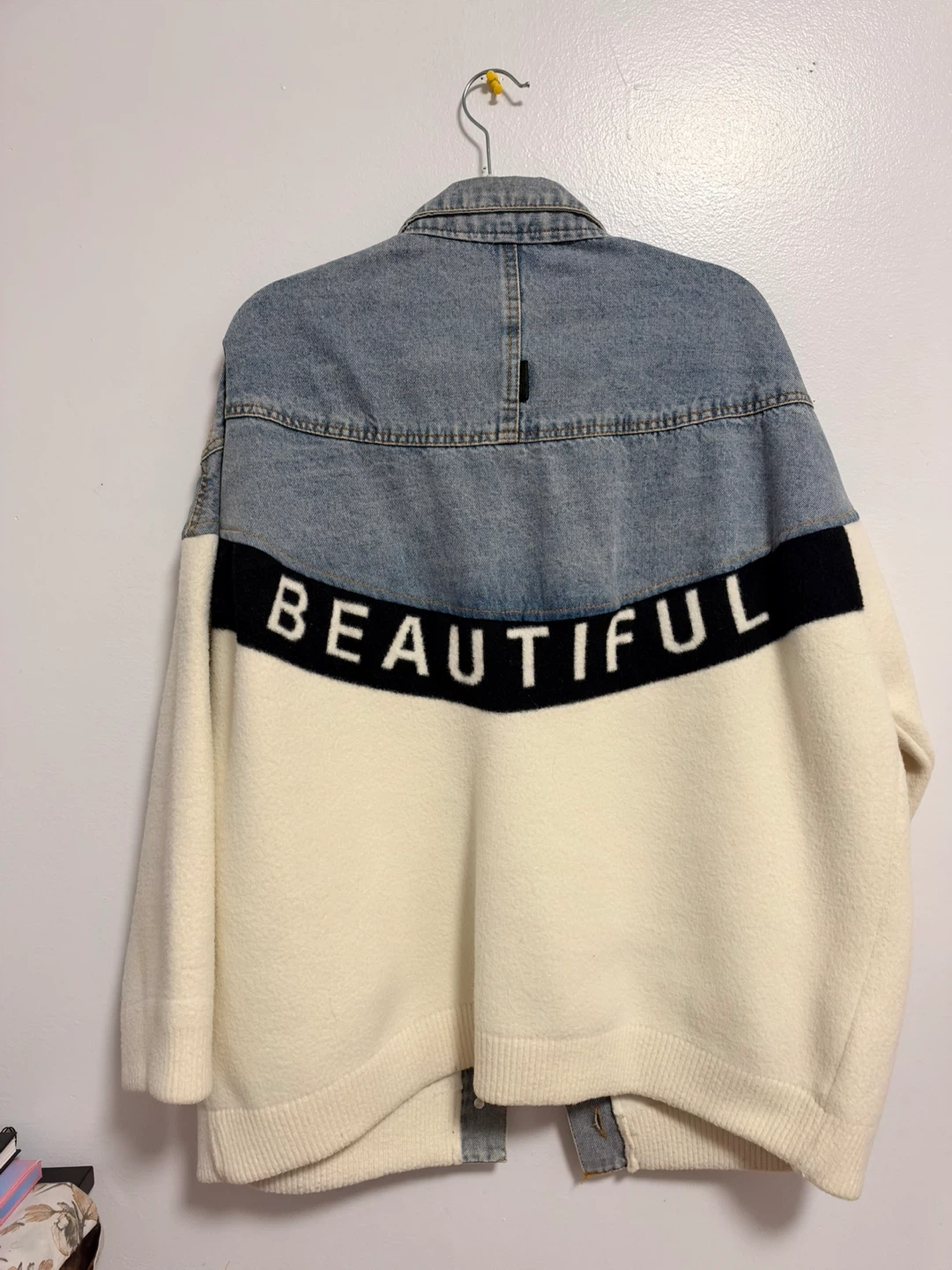 Denim and Fleece Panel Jacket - photo 2