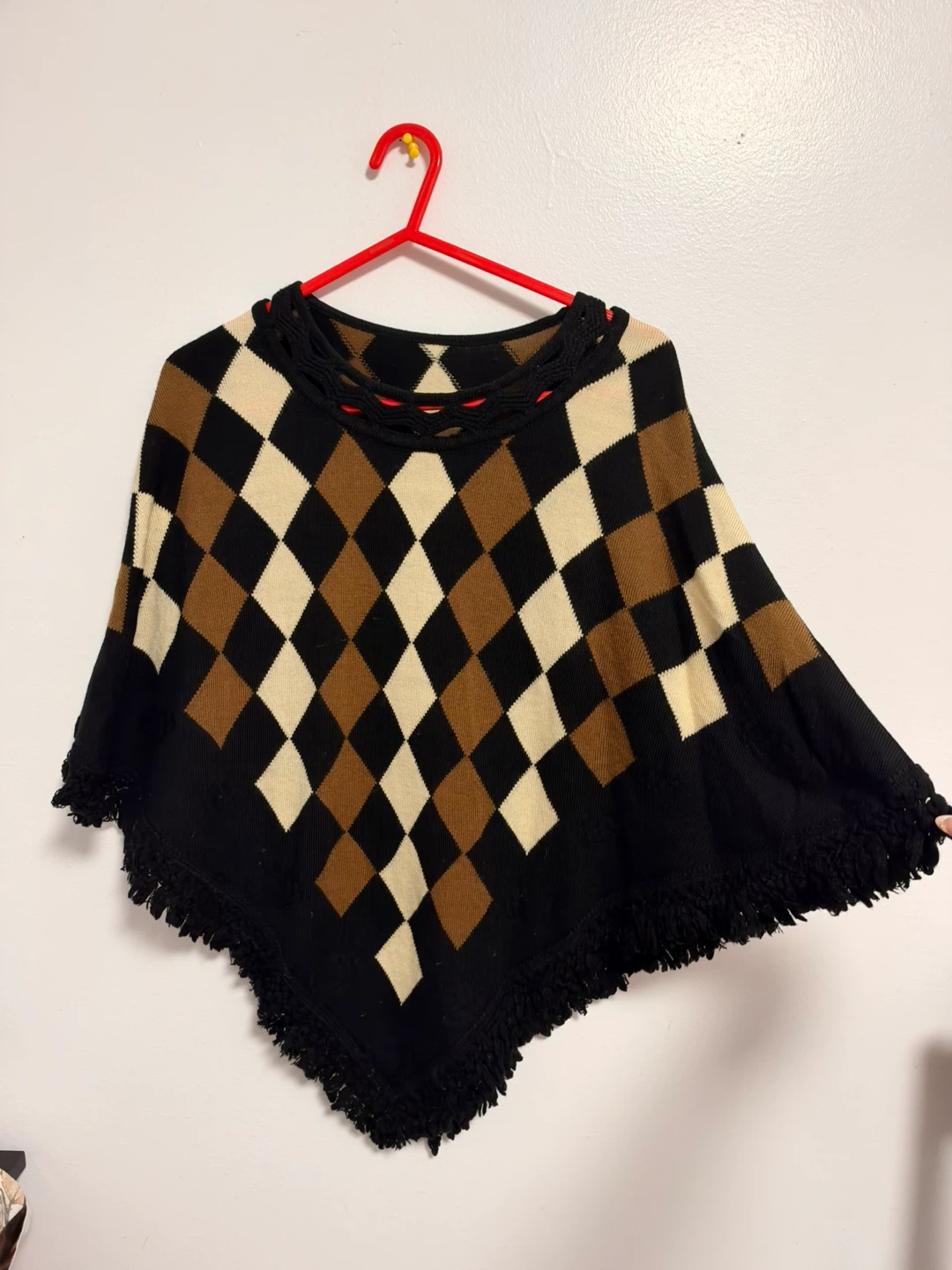 Argyle Knit Poncho - photo 2