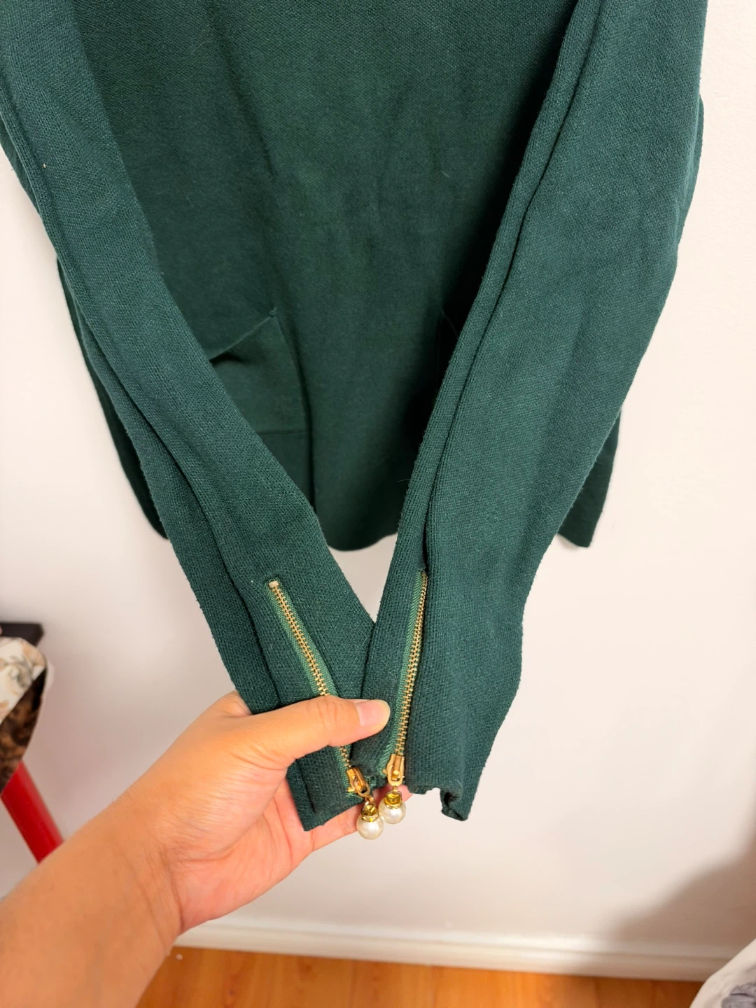Three dark green knit sweater - photo 2