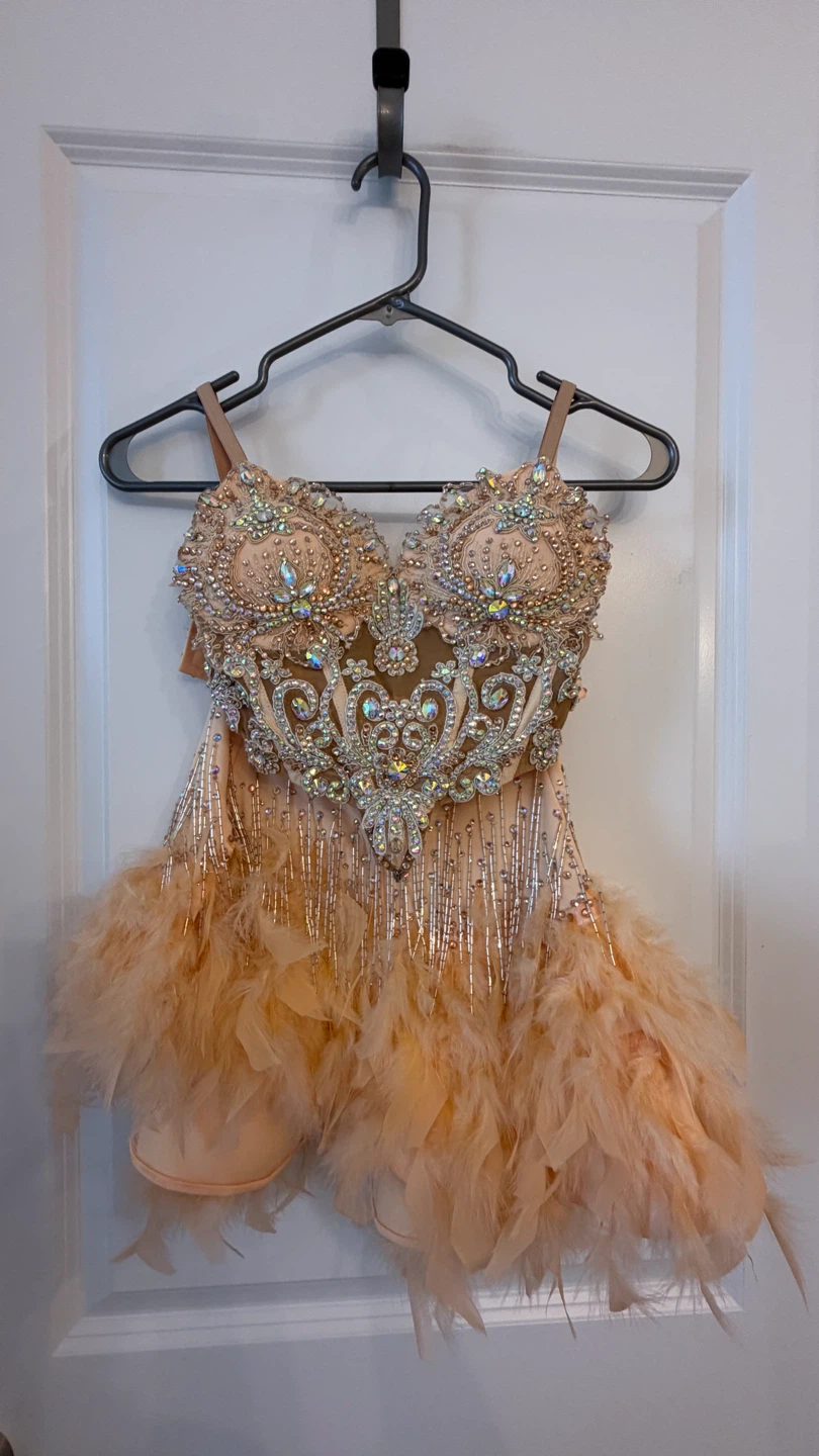 Latin dancing dress with Jeweled Corset Top