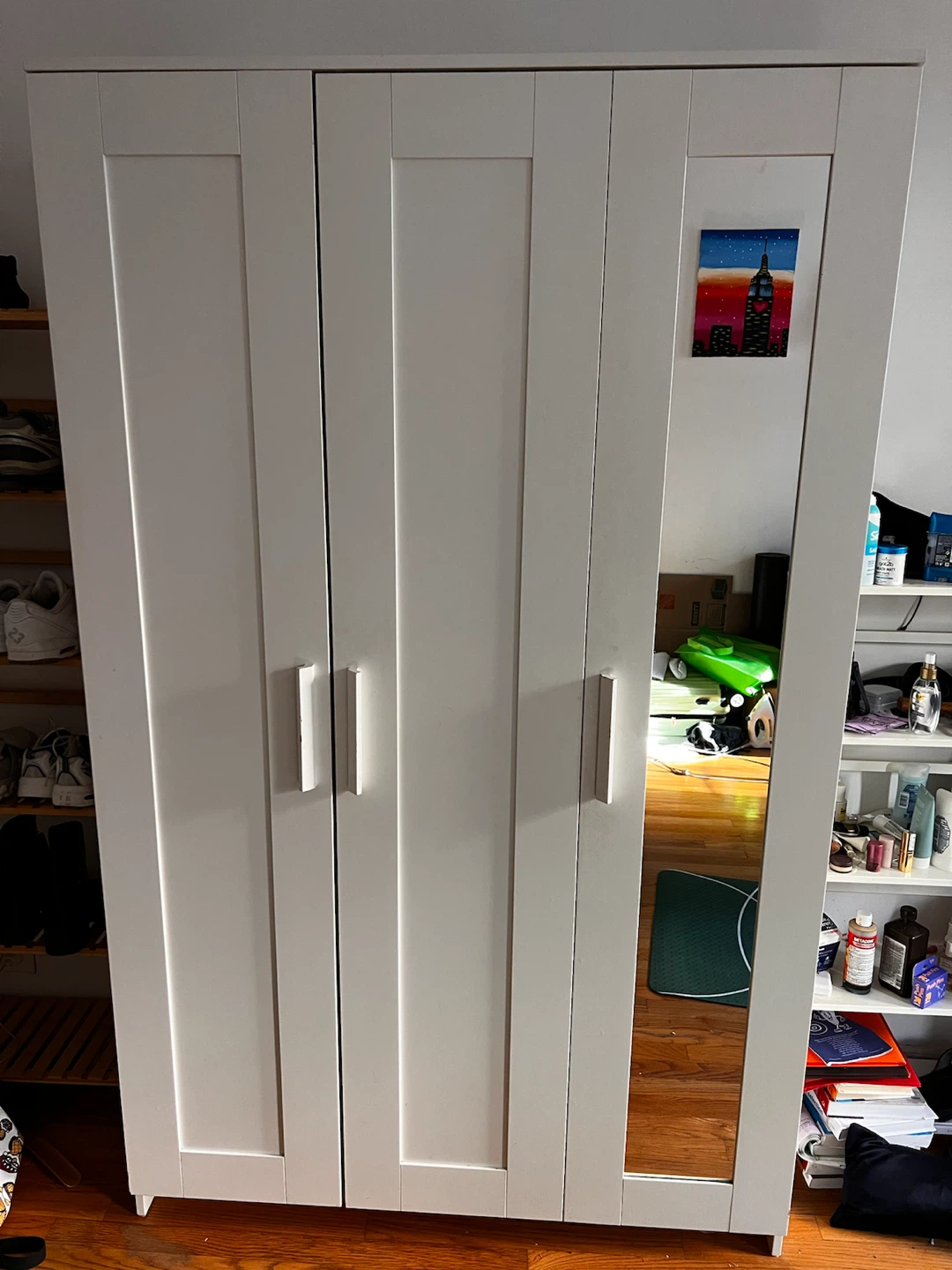 IKEA White Wardrobe with Mirror - photo 2