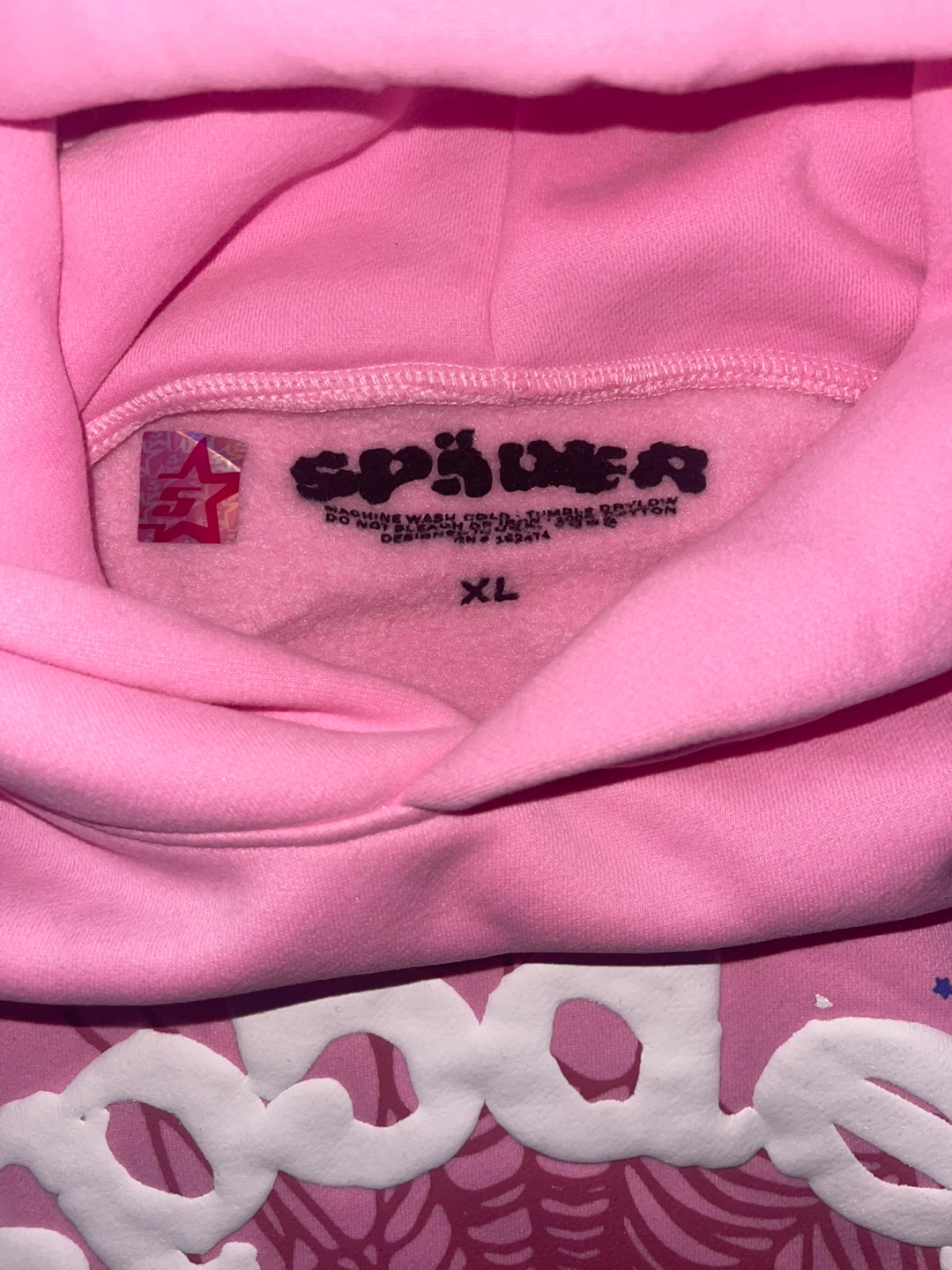 AUTHENTIC Sp5der OG Web Hoodie Pink XL - photo 2