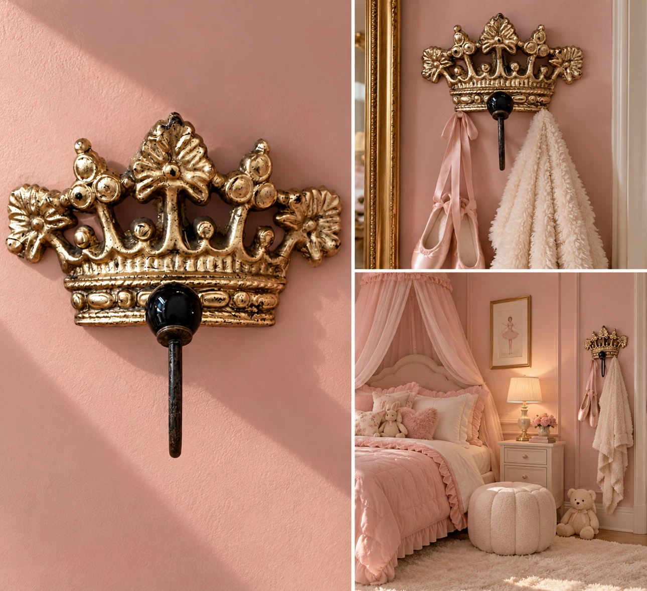 Gold Crown Decorative Wall Hook - photo 2
