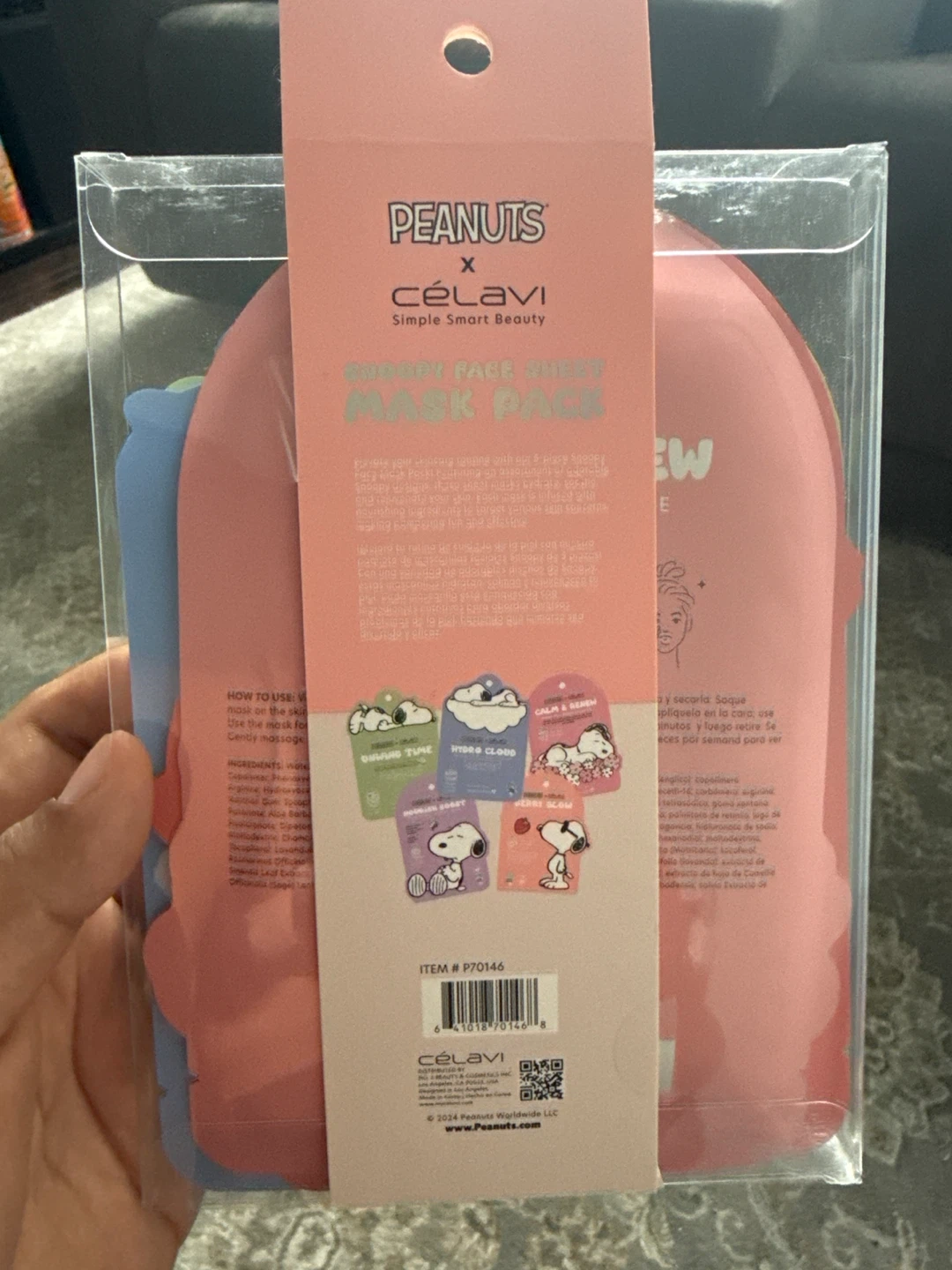 Peanuts x Celavi Snoopy Face Sheet Mask Pack - 5 Count - photo 2