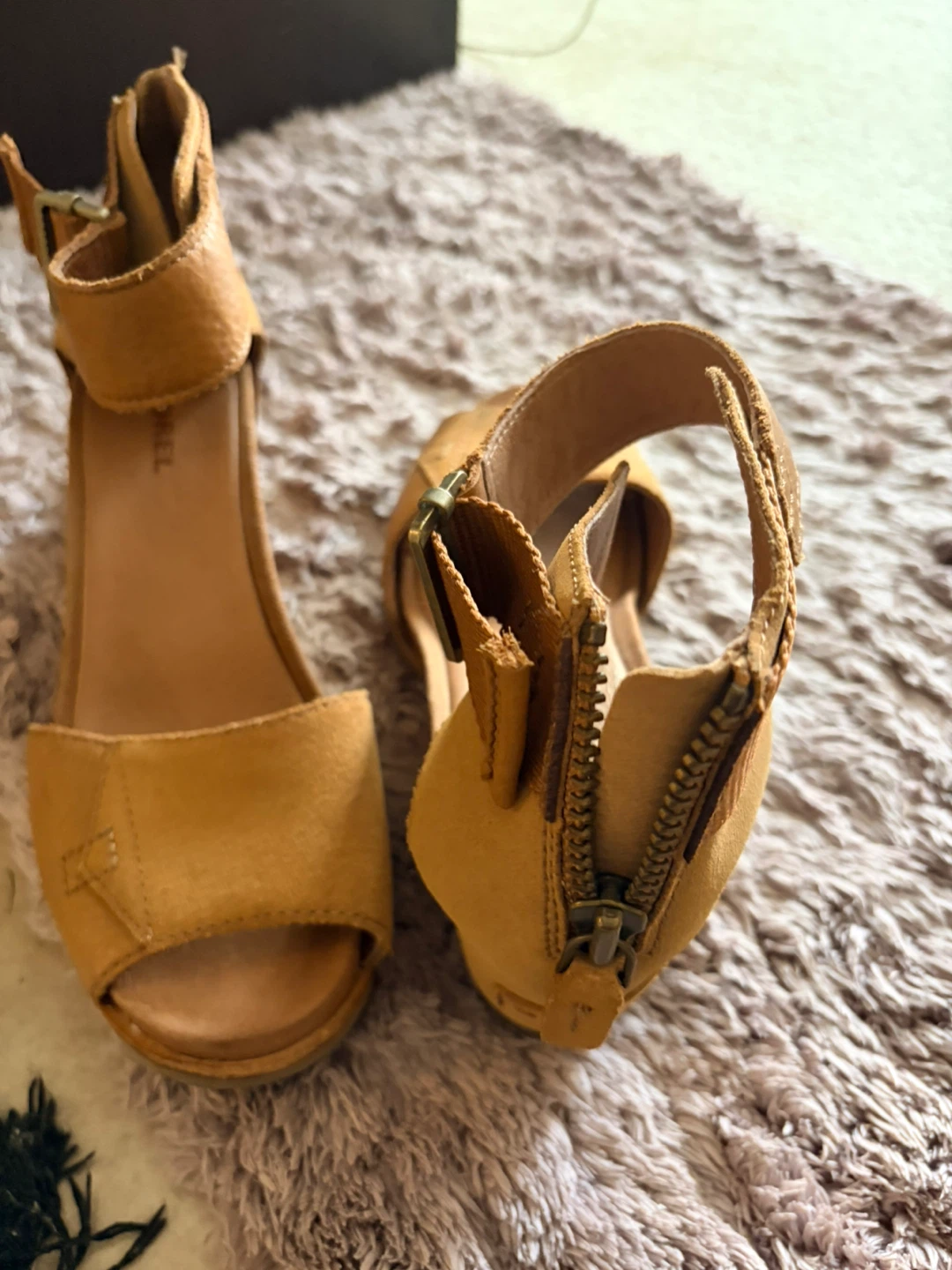 Sorel Tan Suede Wedge Sandals