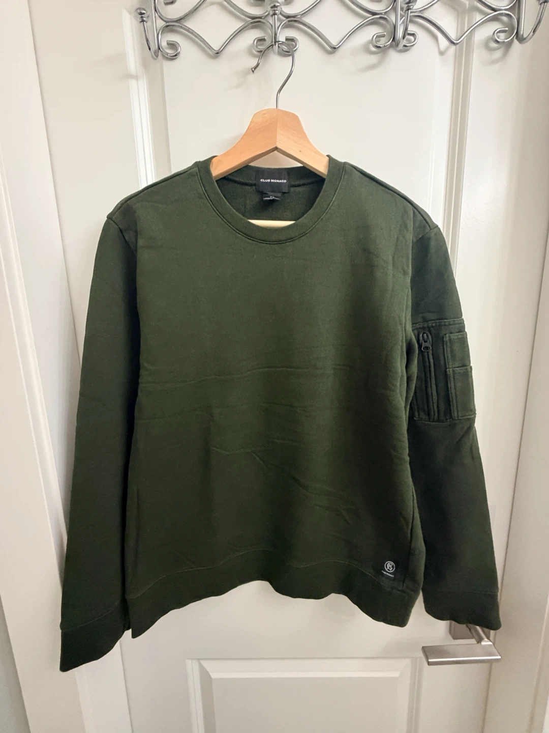 Club Monaco Olive Green Crewneck Sweatshirt