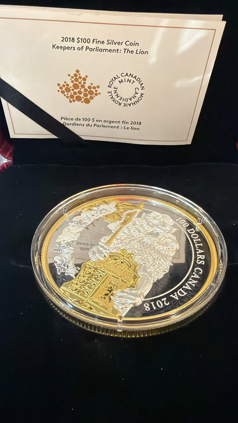 2018 $100 Fine Silver Coin Keepers of Parliament: The Lion - photo 2
