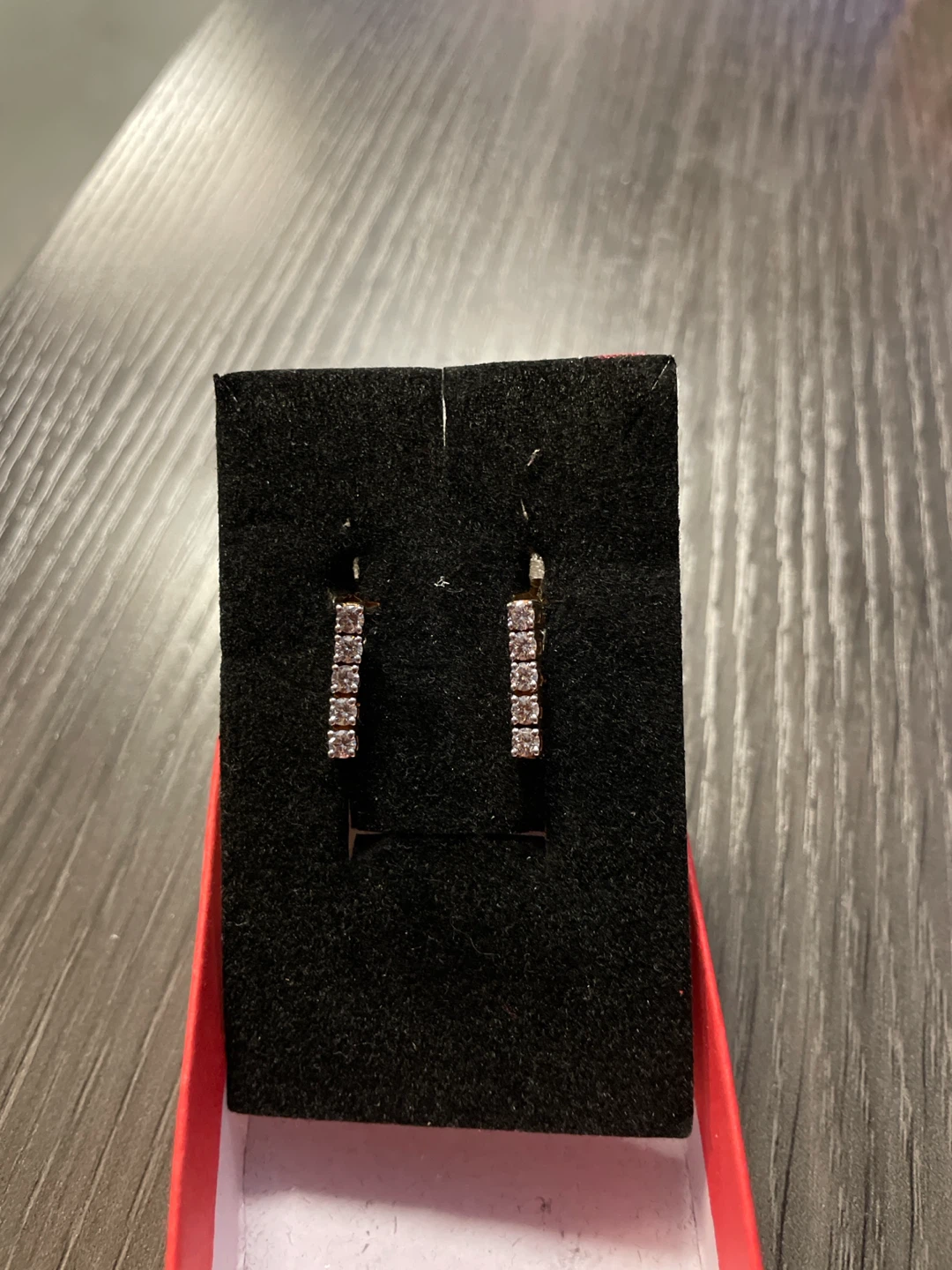 Gold-Diamond Bar Earrings