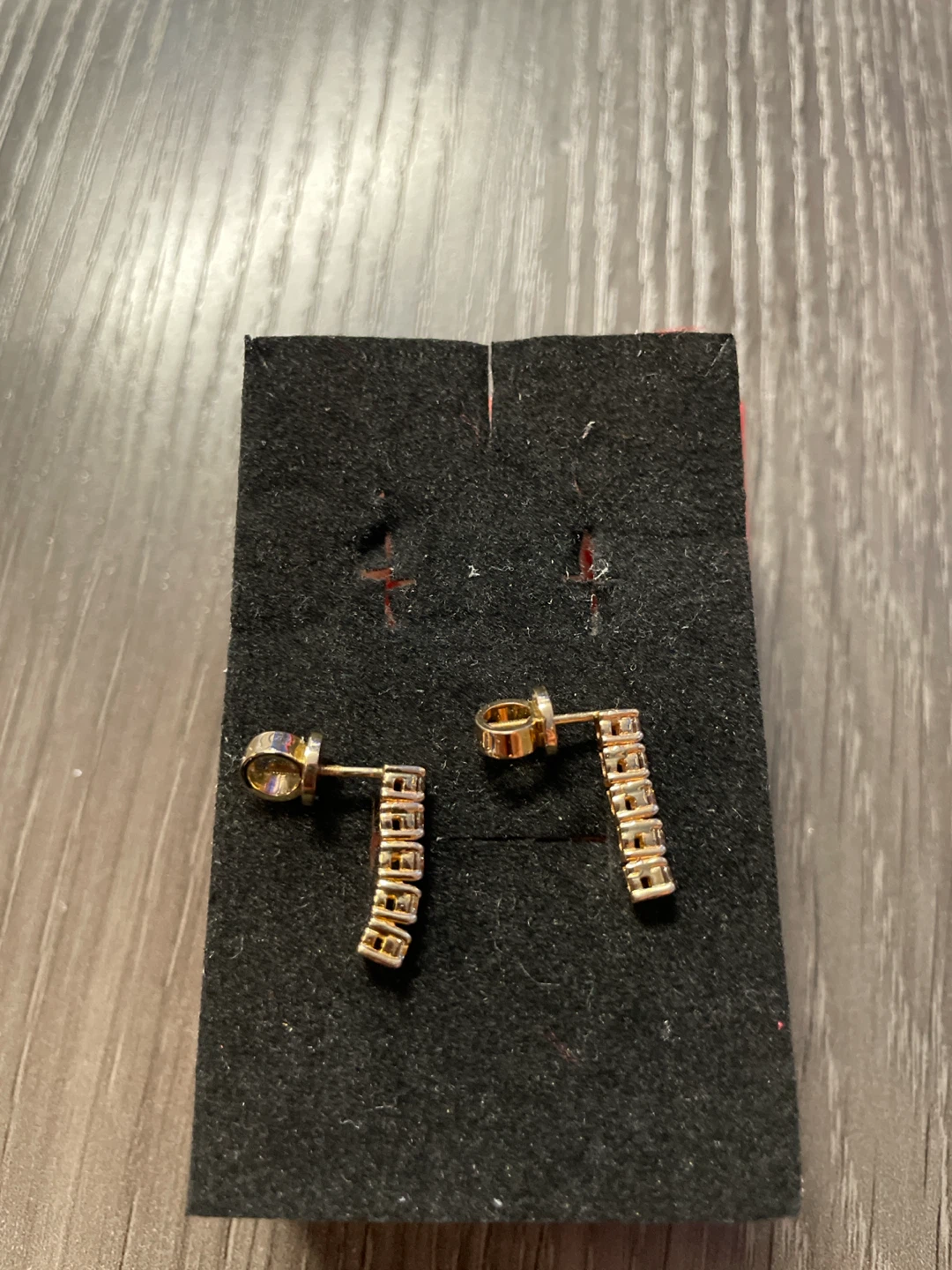 Gold-Diamond Bar Earrings - photo 2