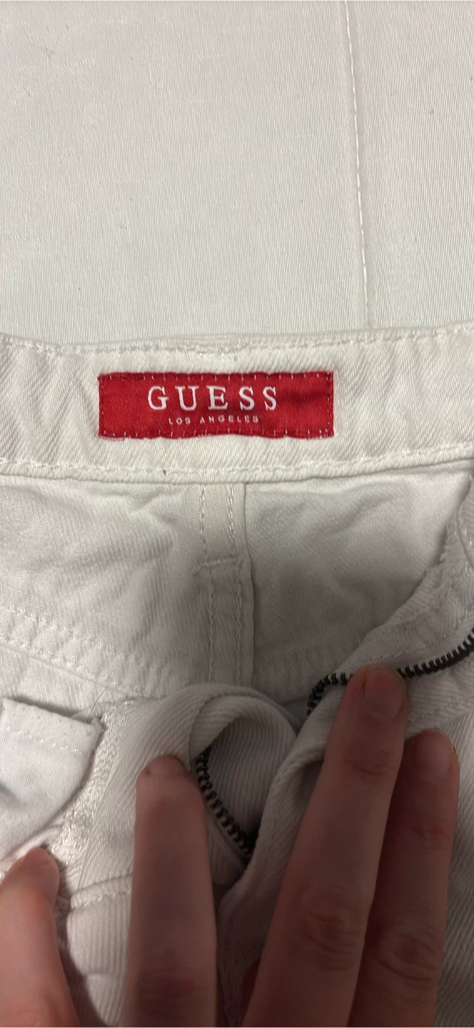 Guess White Distressed Denim Shorts - photo 4