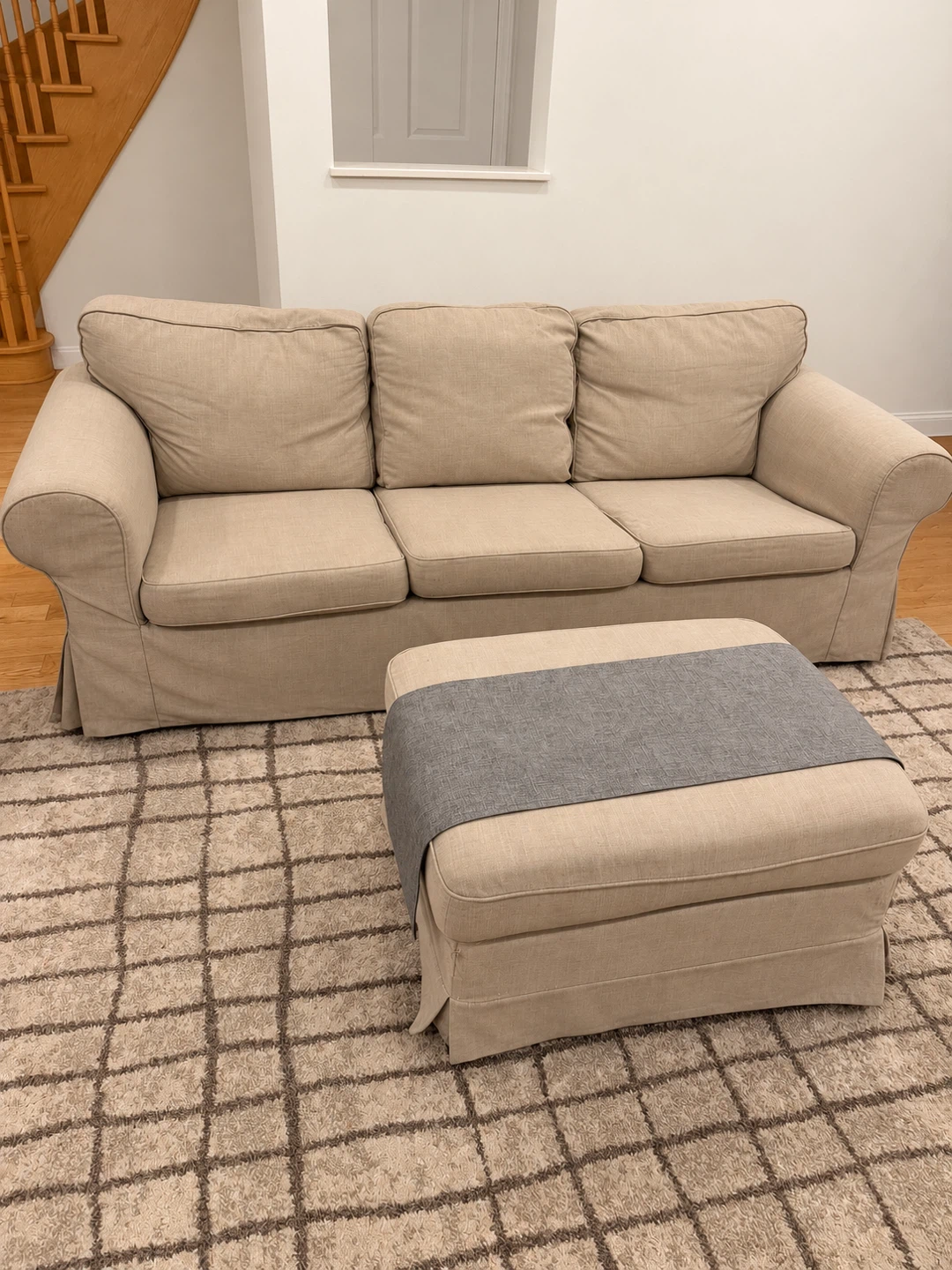 IKEA Sofa with Matching Ottoman