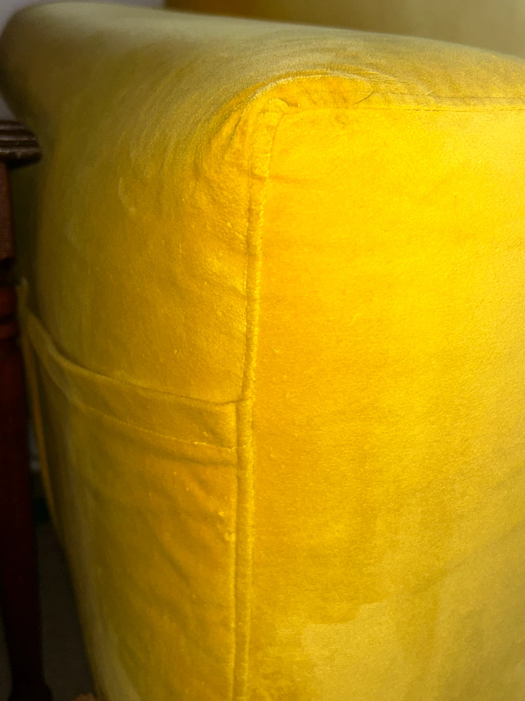 Yellow Velvet 3-Seater IKEA Sofa - photo 4