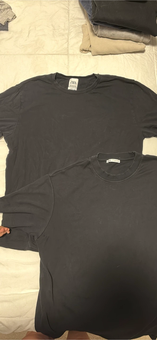 Two Zara Black T-Shirts XL