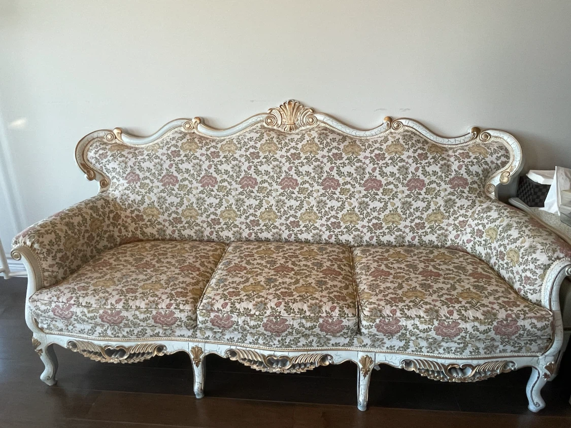 Vintage French Provincial Style Sofa and Armchair Set - photo 2