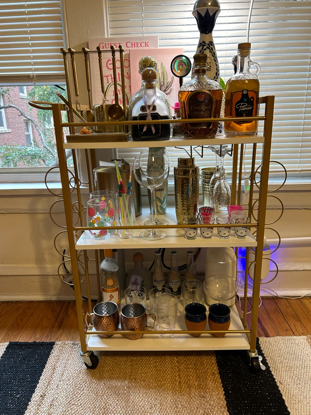 Gold Metal Bar Cart