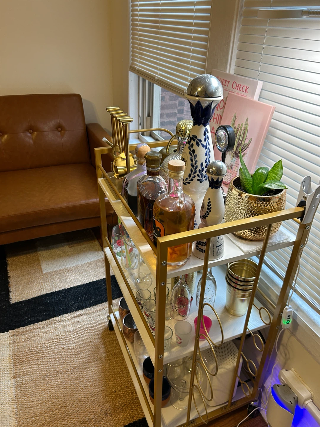 Gold Metal Bar Cart - photo 2