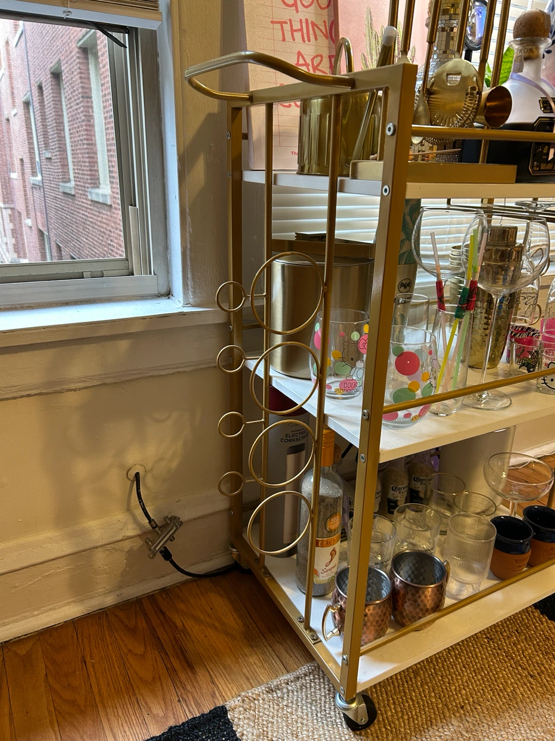 Gold Metal Bar Cart - photo 3