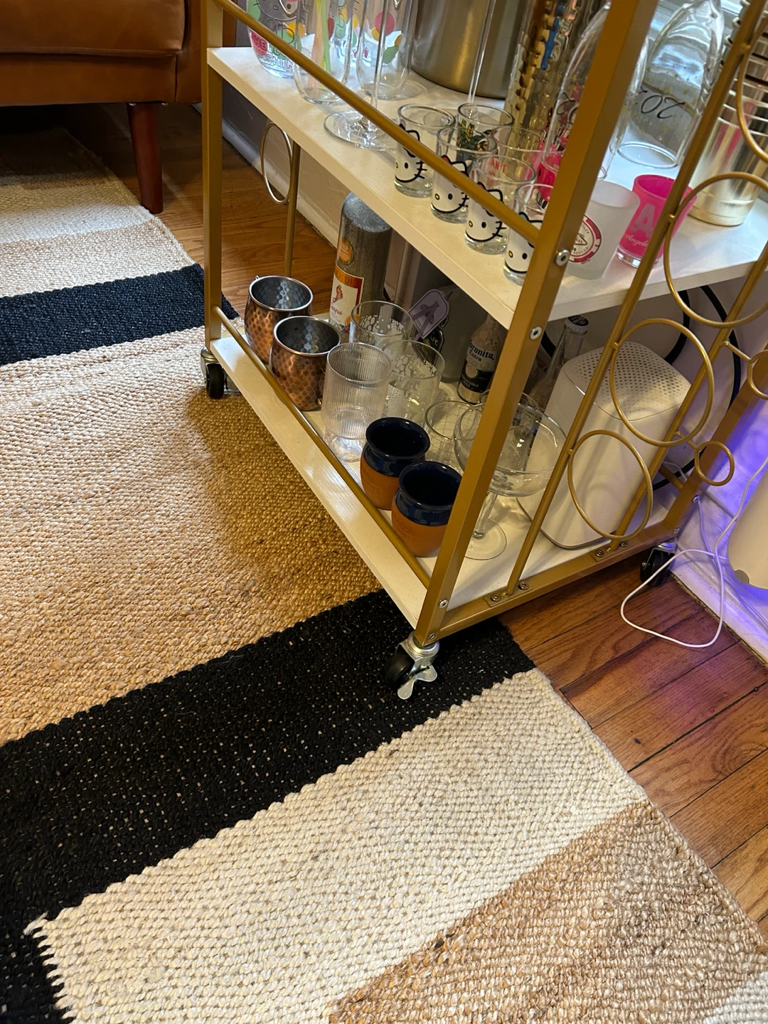 Gold Metal Bar Cart - photo 5