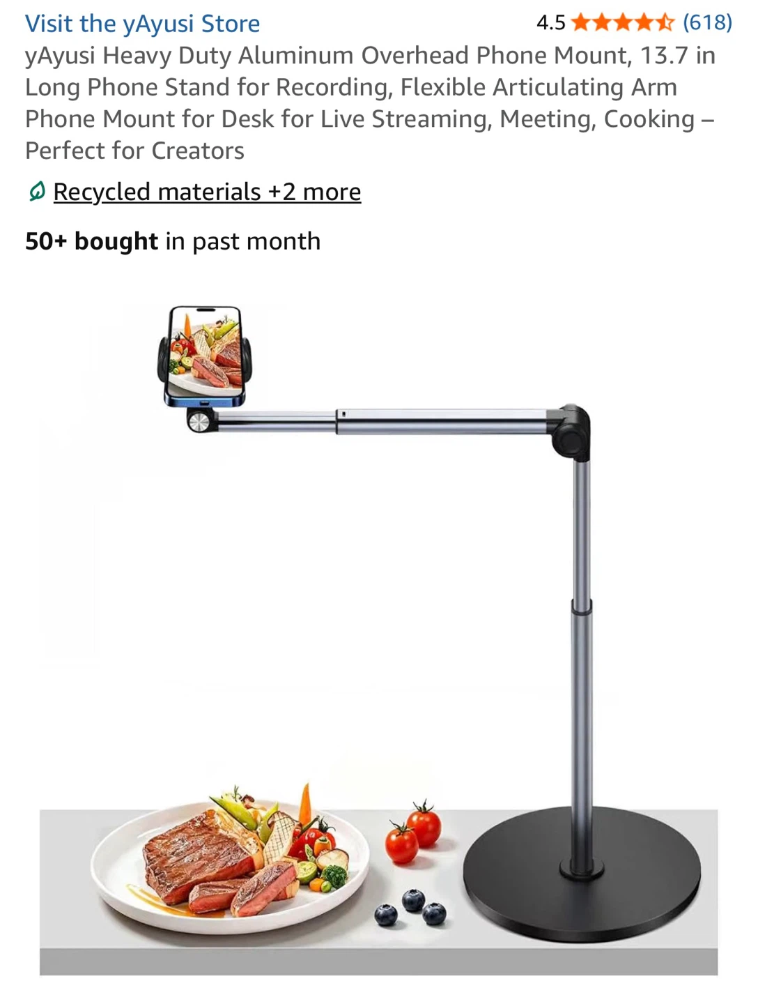 yAyusi Adjustable Overhead Phone Mount