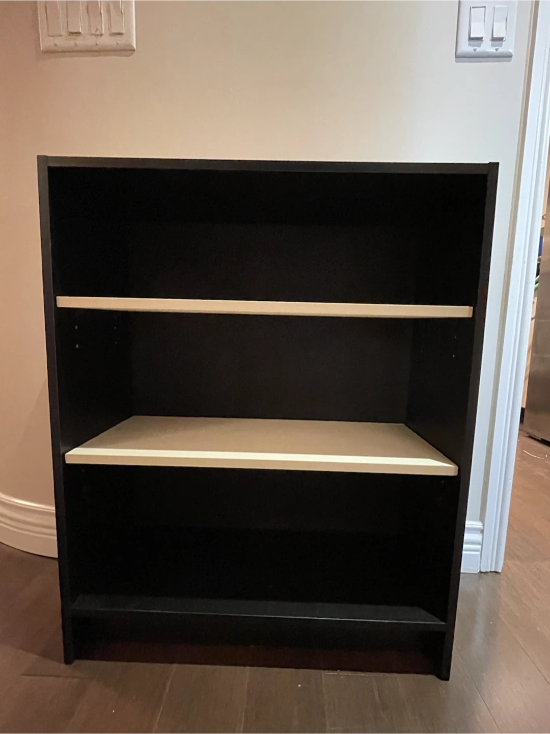 Black Bookshelf with Two Shelves