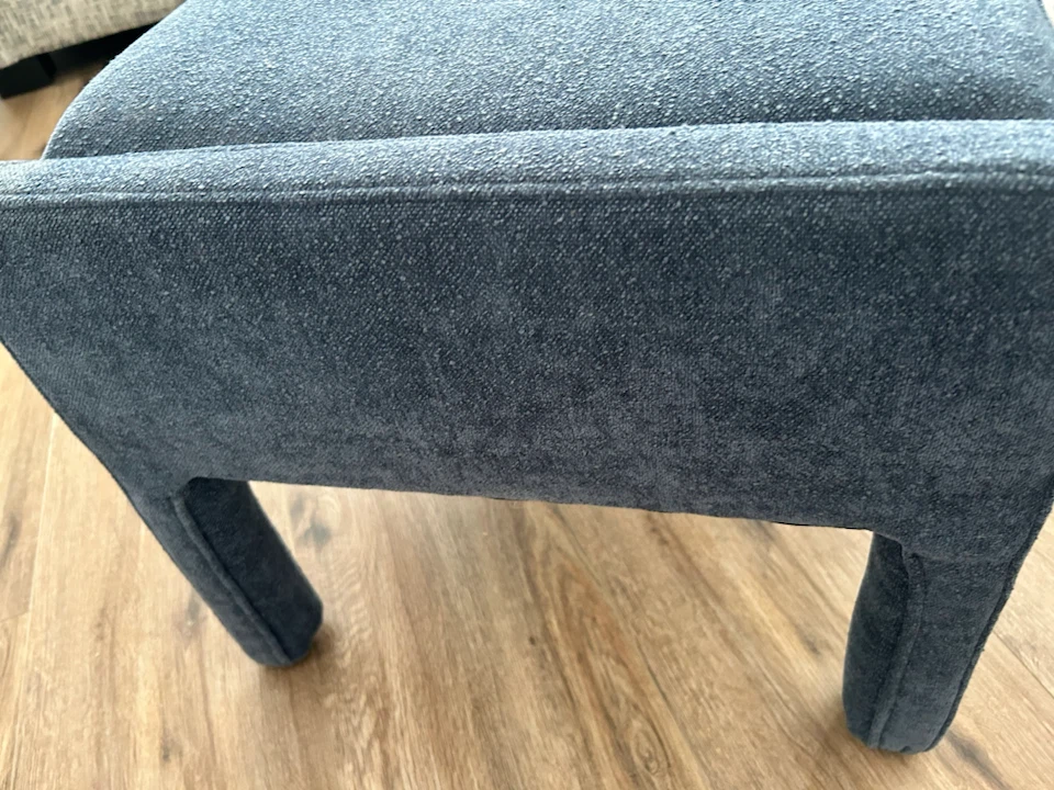 Grey-Blue Fabric Ottoman/ Stool - photo 2