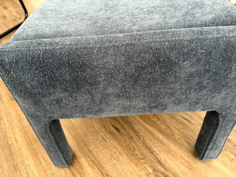 Grey-Blue Fabric Ottoman/ Stool - photo 4