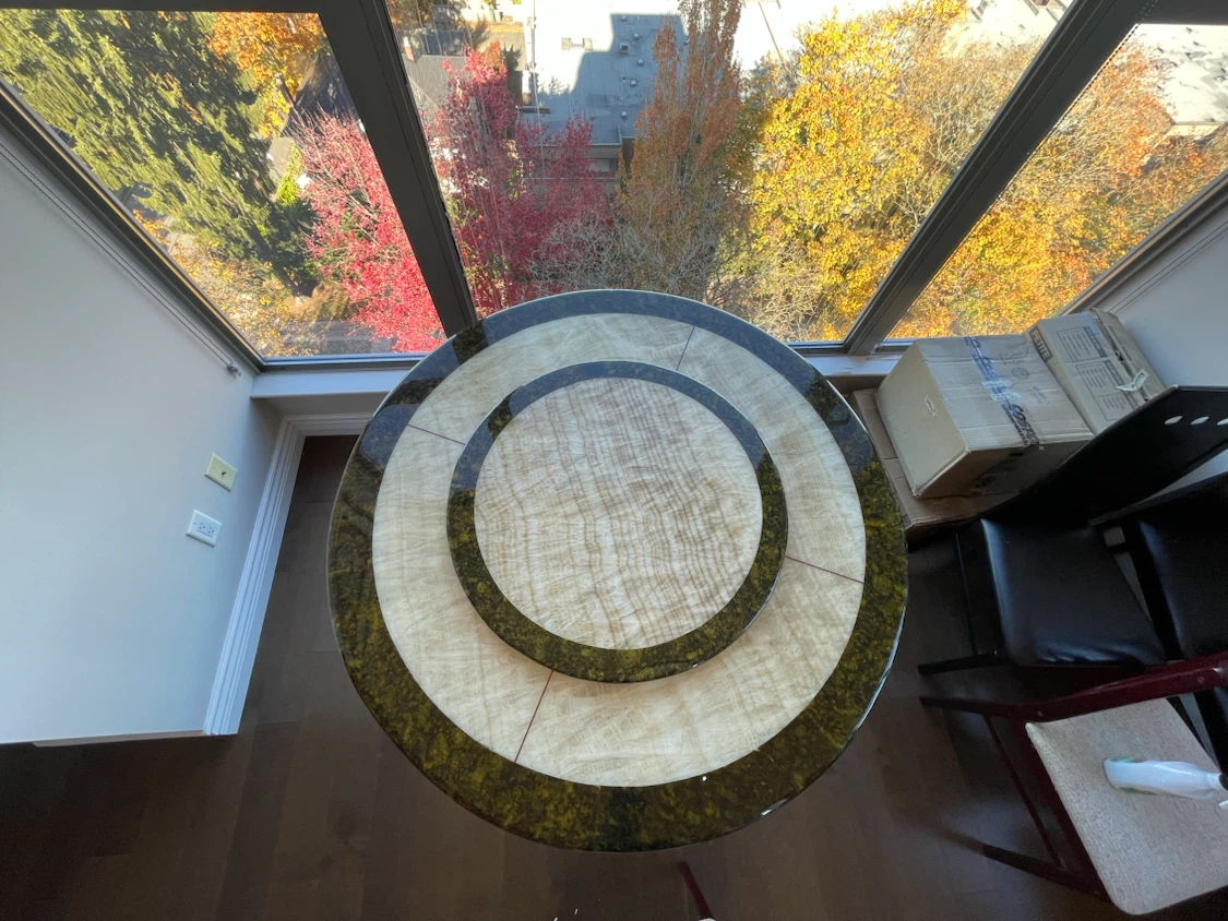 Round Marble Dining Table with Lazy Susan