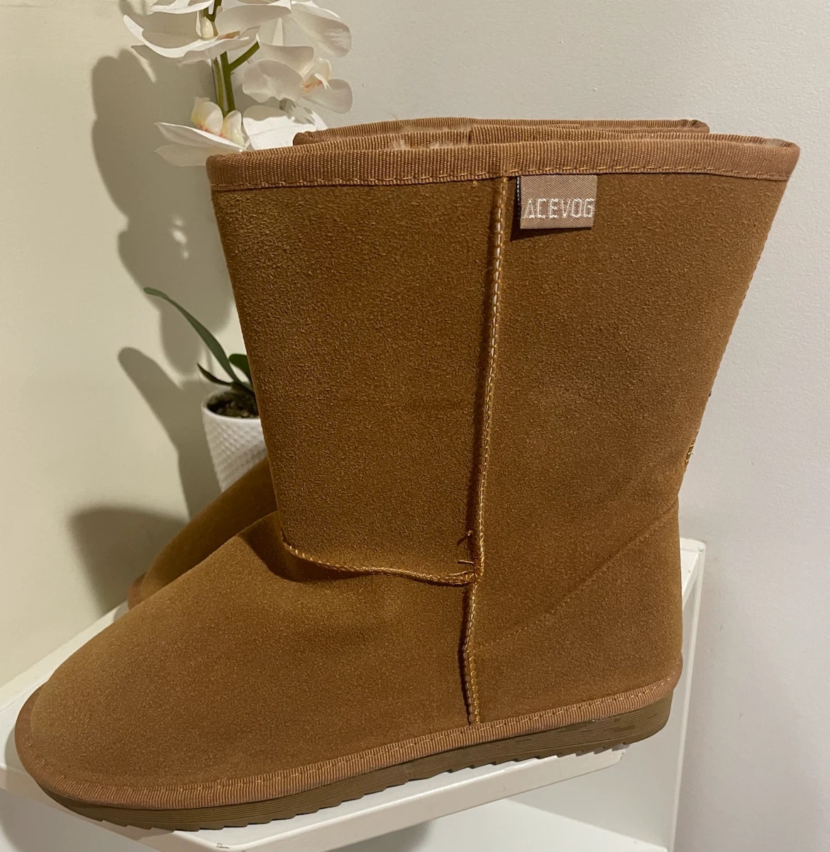 ACEVOG Brown Suede Winter Boots Size 43 - photo 2