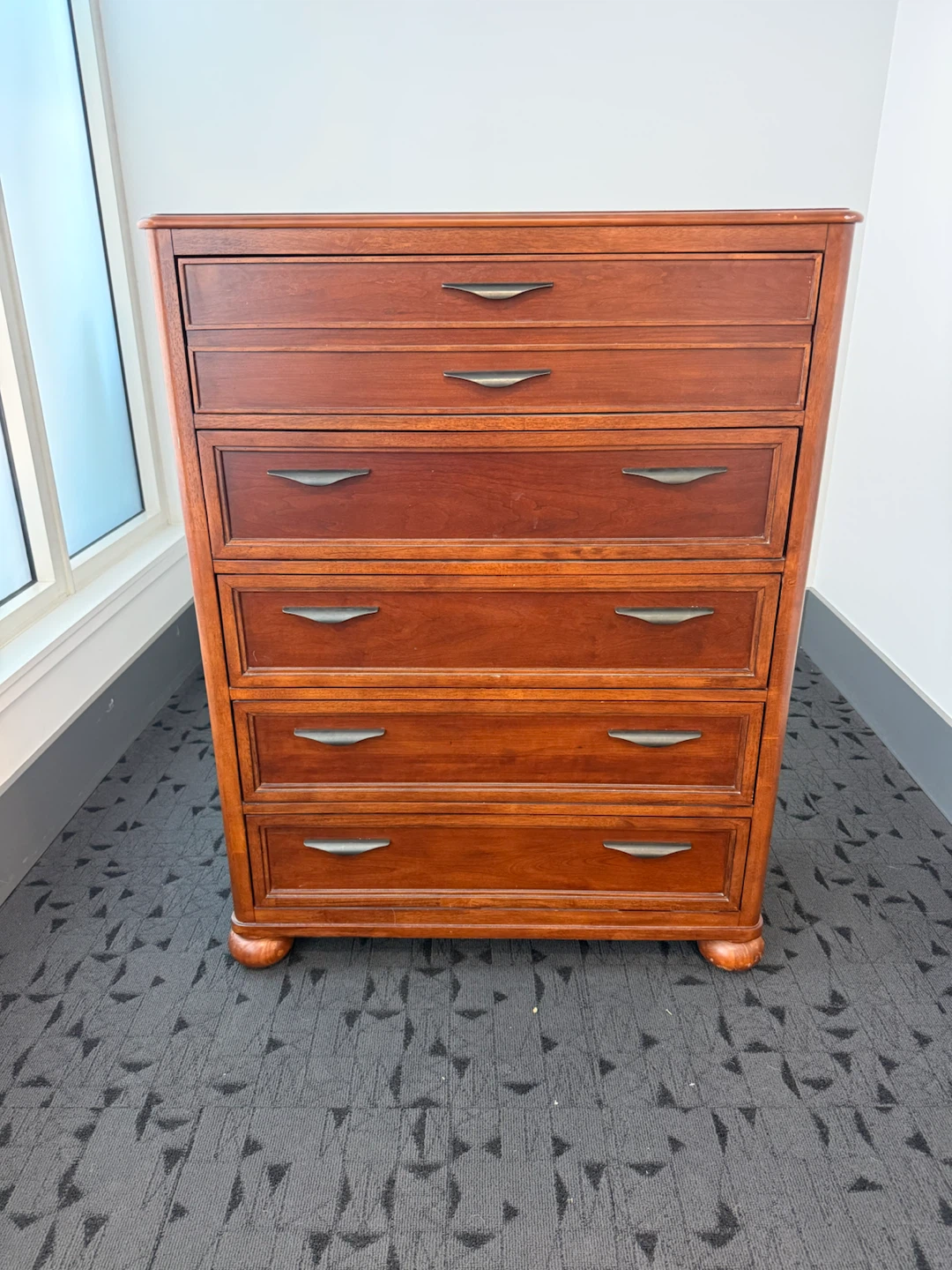 Cherry Finish 5-Drawer Dresser / Tall Bedroom Chest