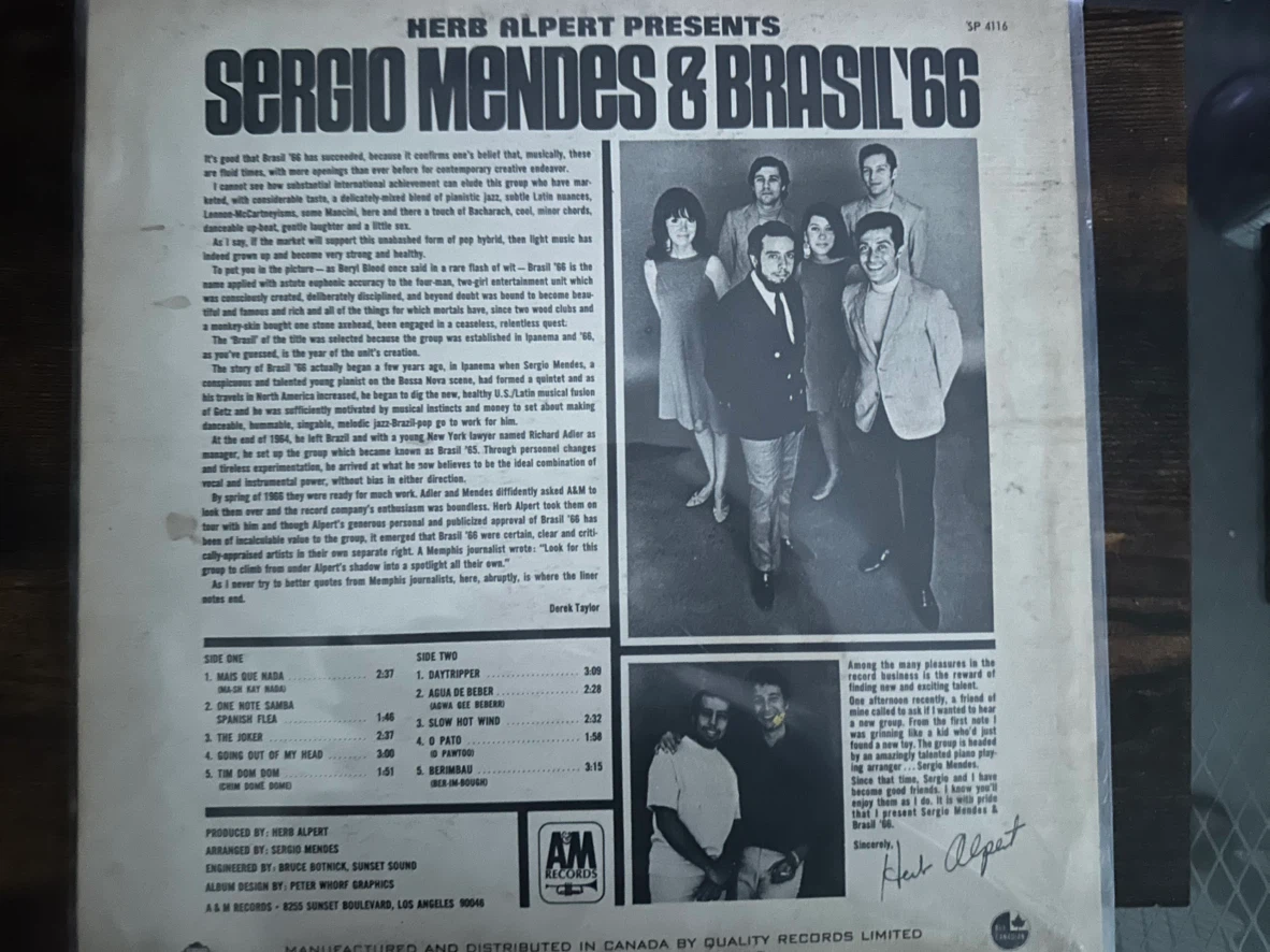 Herb Alpert Presents Sergio Mendes & Brasil '66 Vinyl LP - photo 2