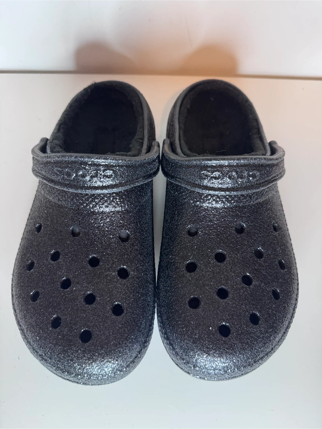 Crocs Classic Lined Black Glitter Clogs - photo 2