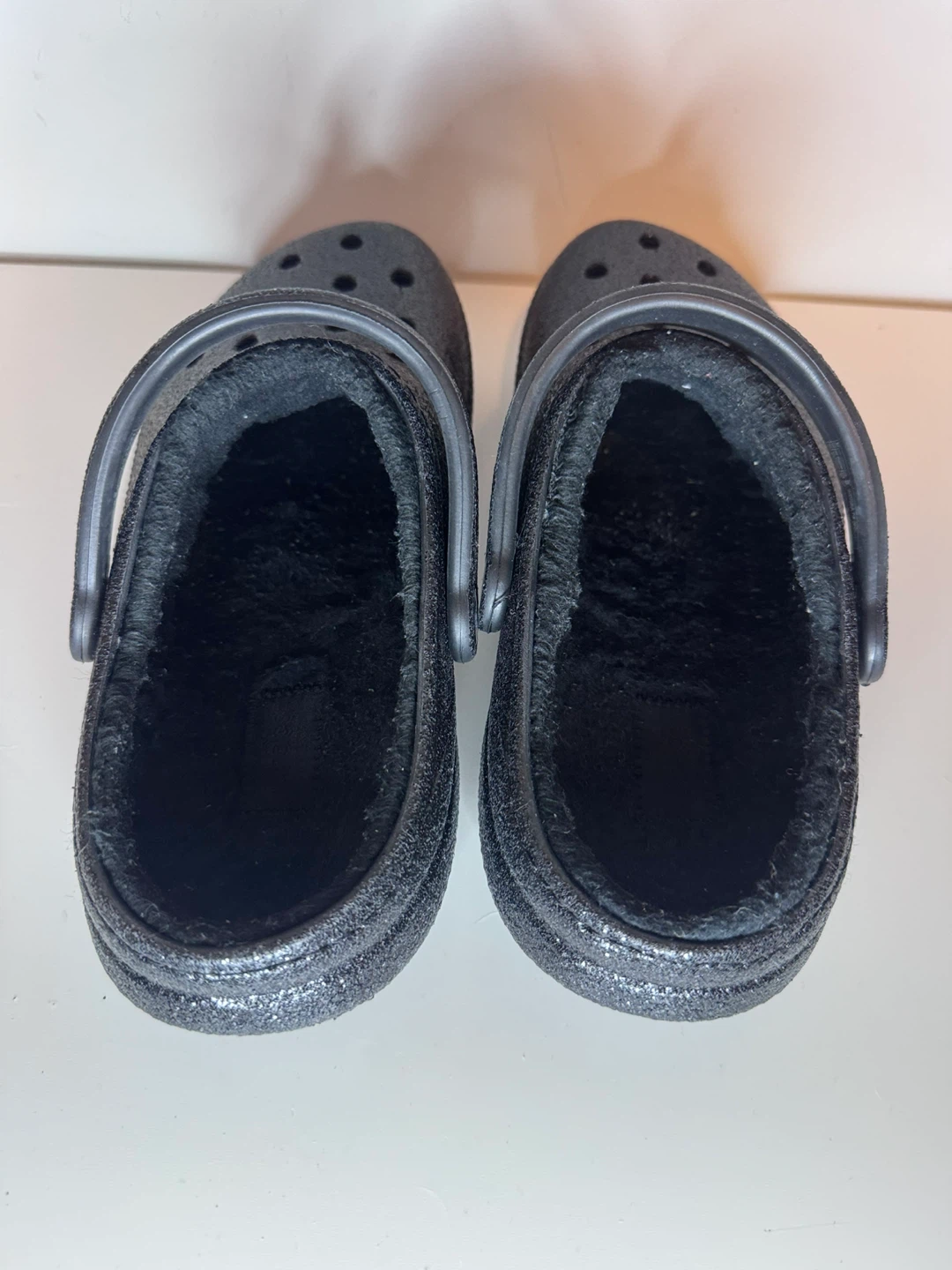 Crocs Classic Lined Black Glitter Clogs - photo 3