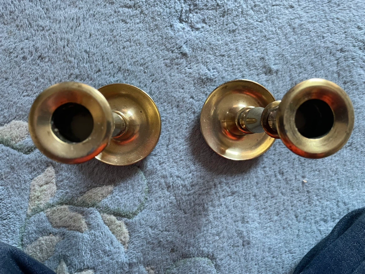 Set of Two Vintage Brass Candlesticks - photo 3